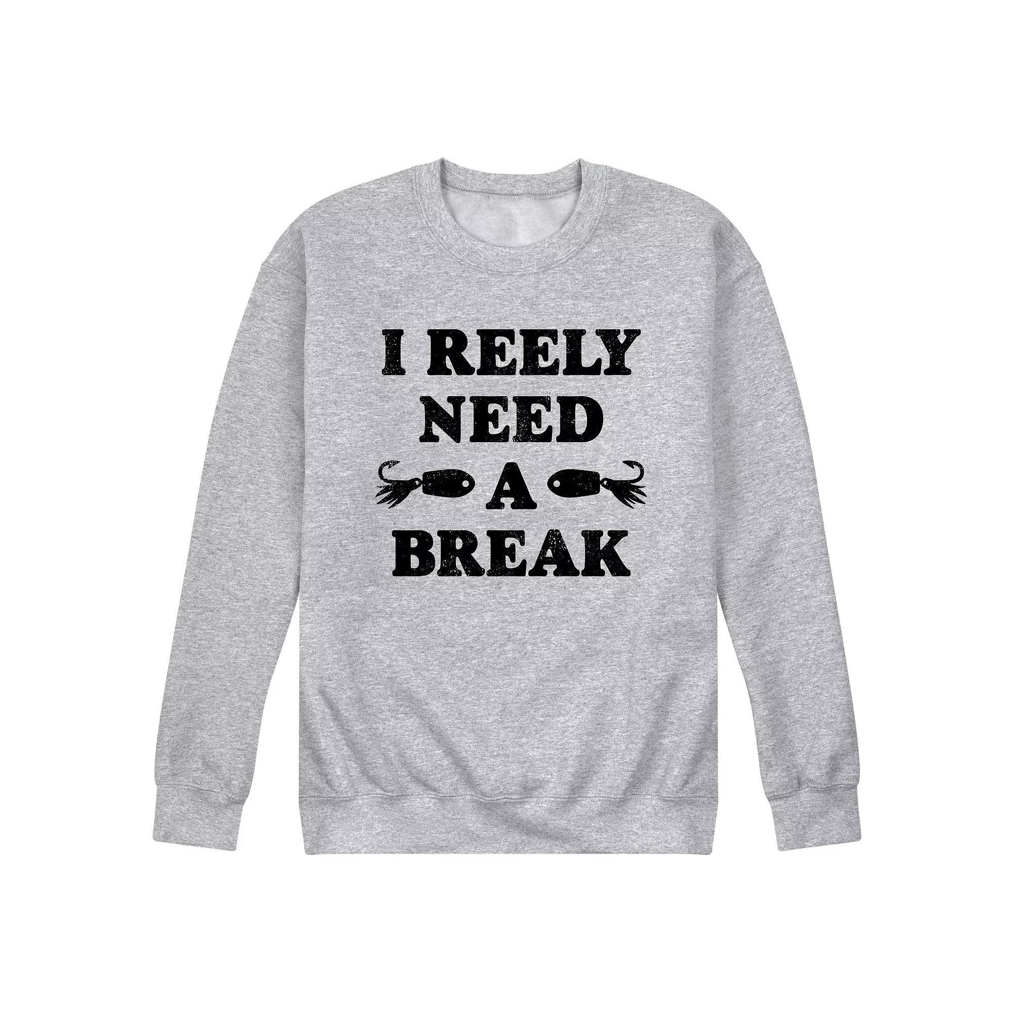 Mens Reely Need A Break Sweatshirt Athletic Grey Product Image