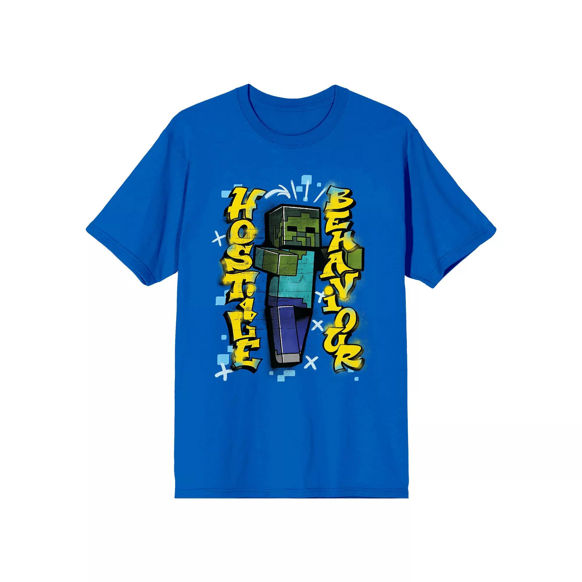 Men's Minecraft Cursed Zombie Short Sleeve Graphic Tee, Size: Large, Blue Product Image