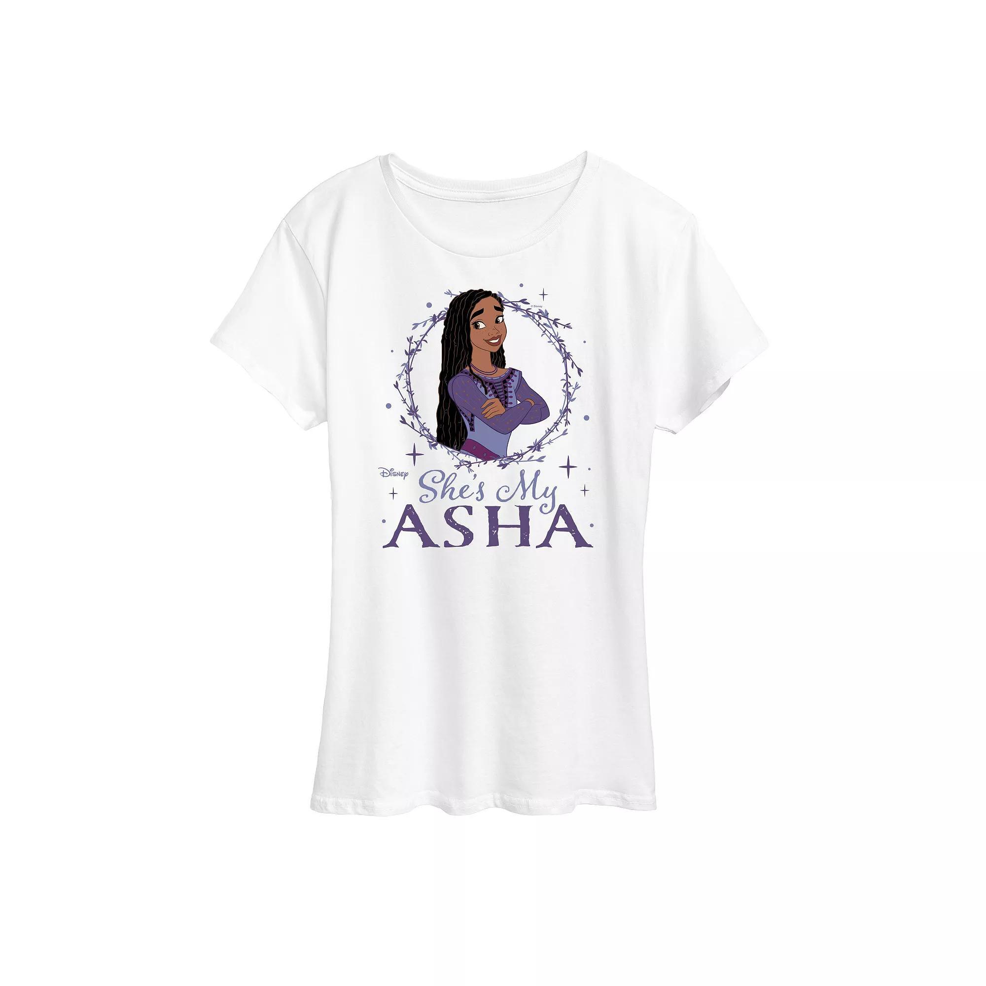 Disneys Wish Womens Shes My Asha Graphic Tee, Girls Product Image