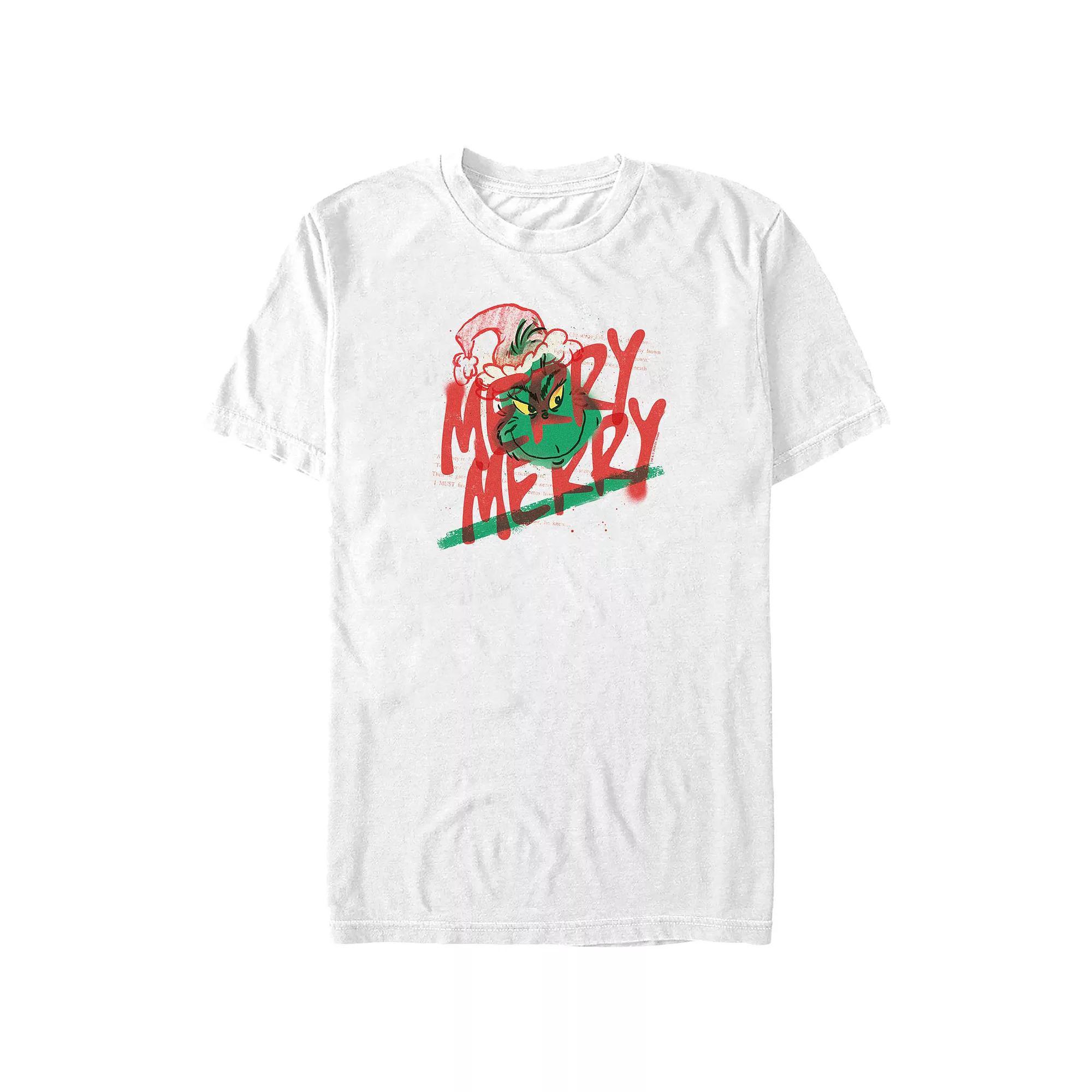 Big & Tall Dr. Seuss Grinch Merry Merry Graphic Tee, Men's, Size: 4XL, White Product Image