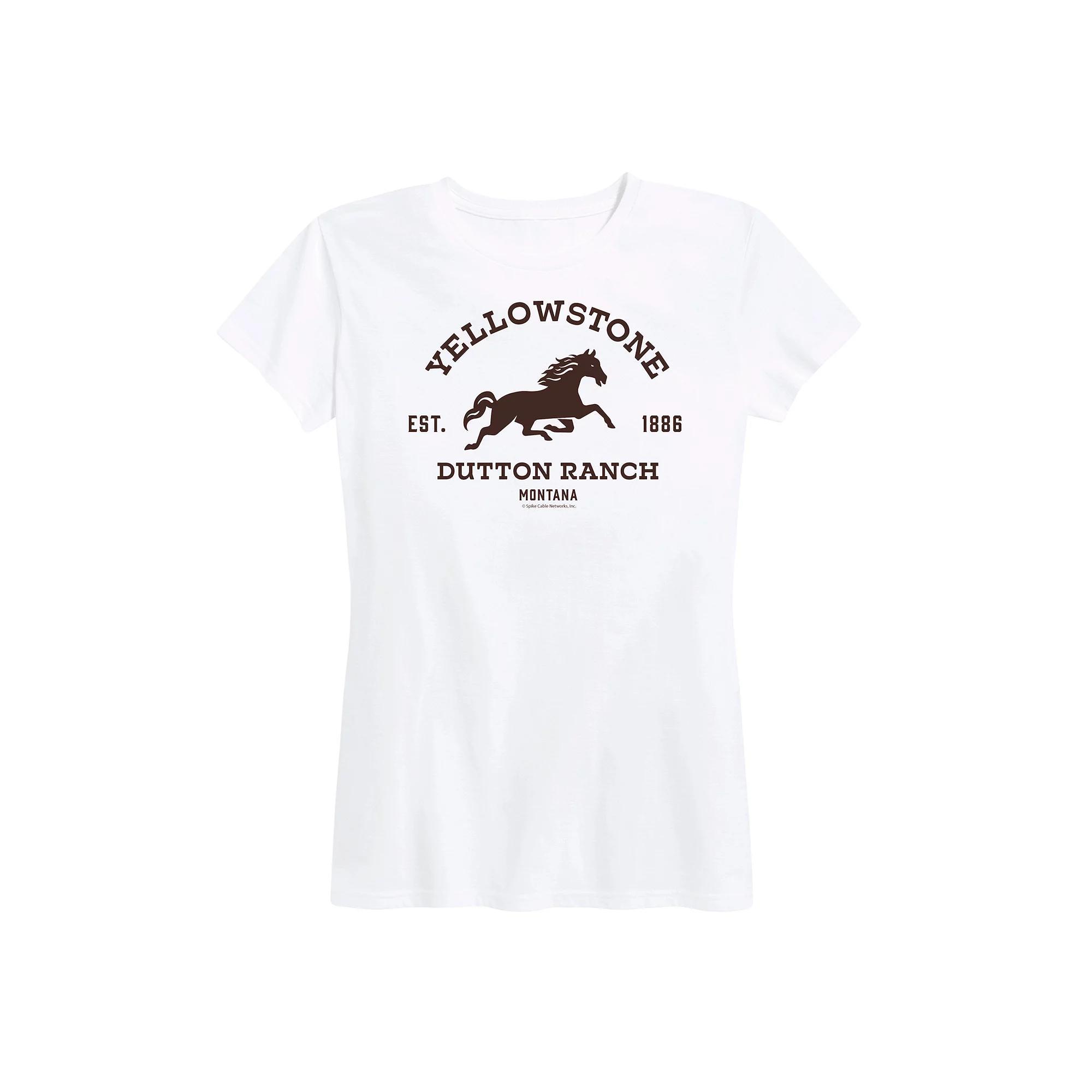 Womens Yellowstone Est. 1886 Horse Logo Graphic Tee Grey Gray Product Image