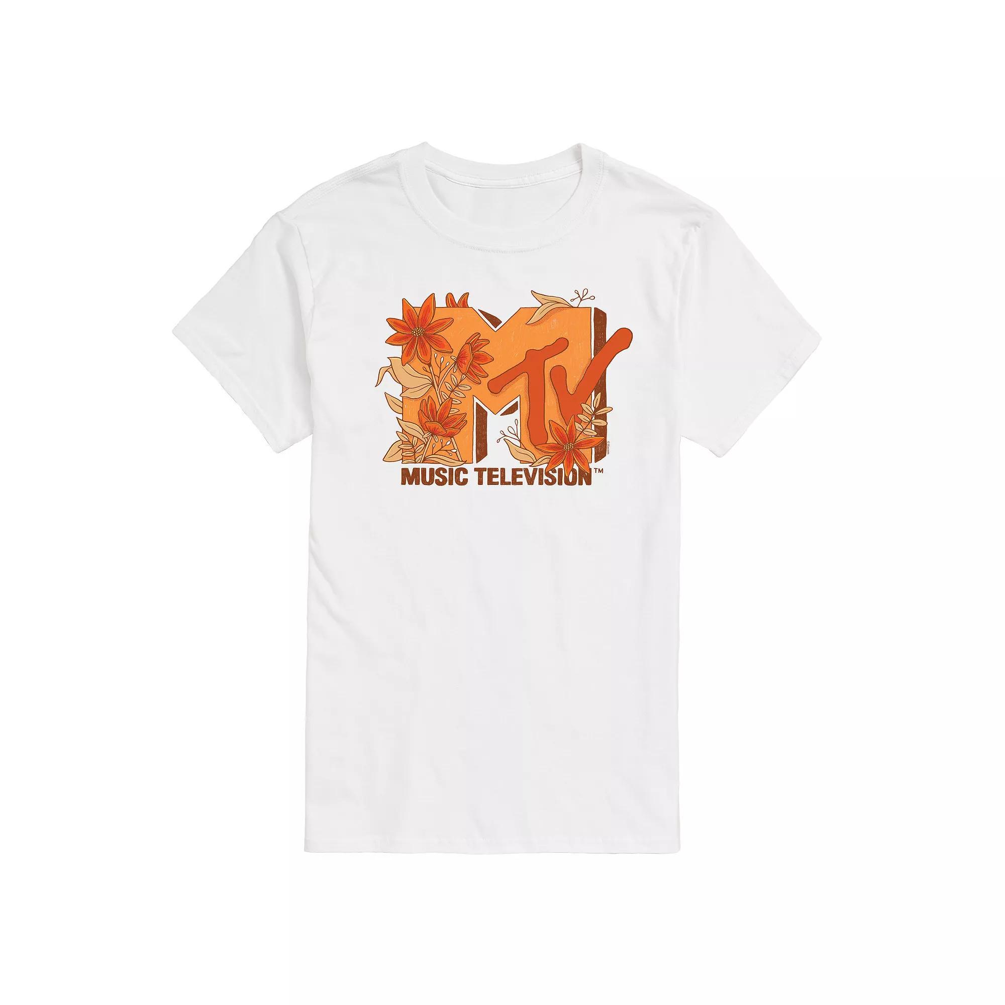 Men's MTV Fall Floral Graphic Tee, Size: XXL, White Product Image