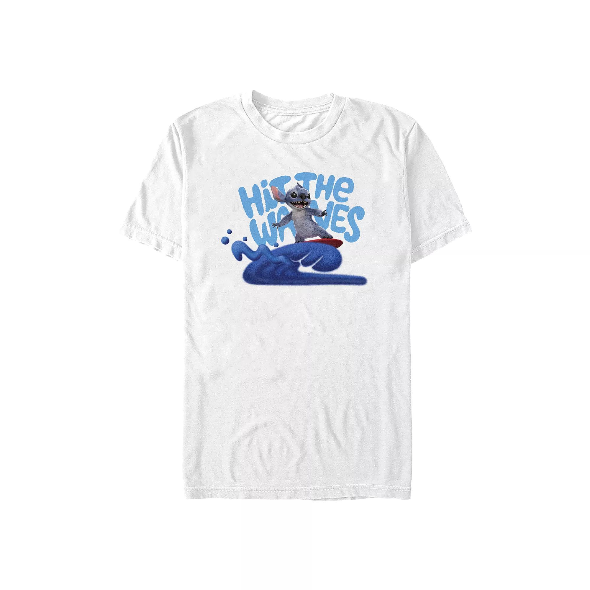 Disney's Lilo & Stitch Hit The Waves Big & Tall Graphic Tee, Men's, Size: XXL Tall, White Product Image