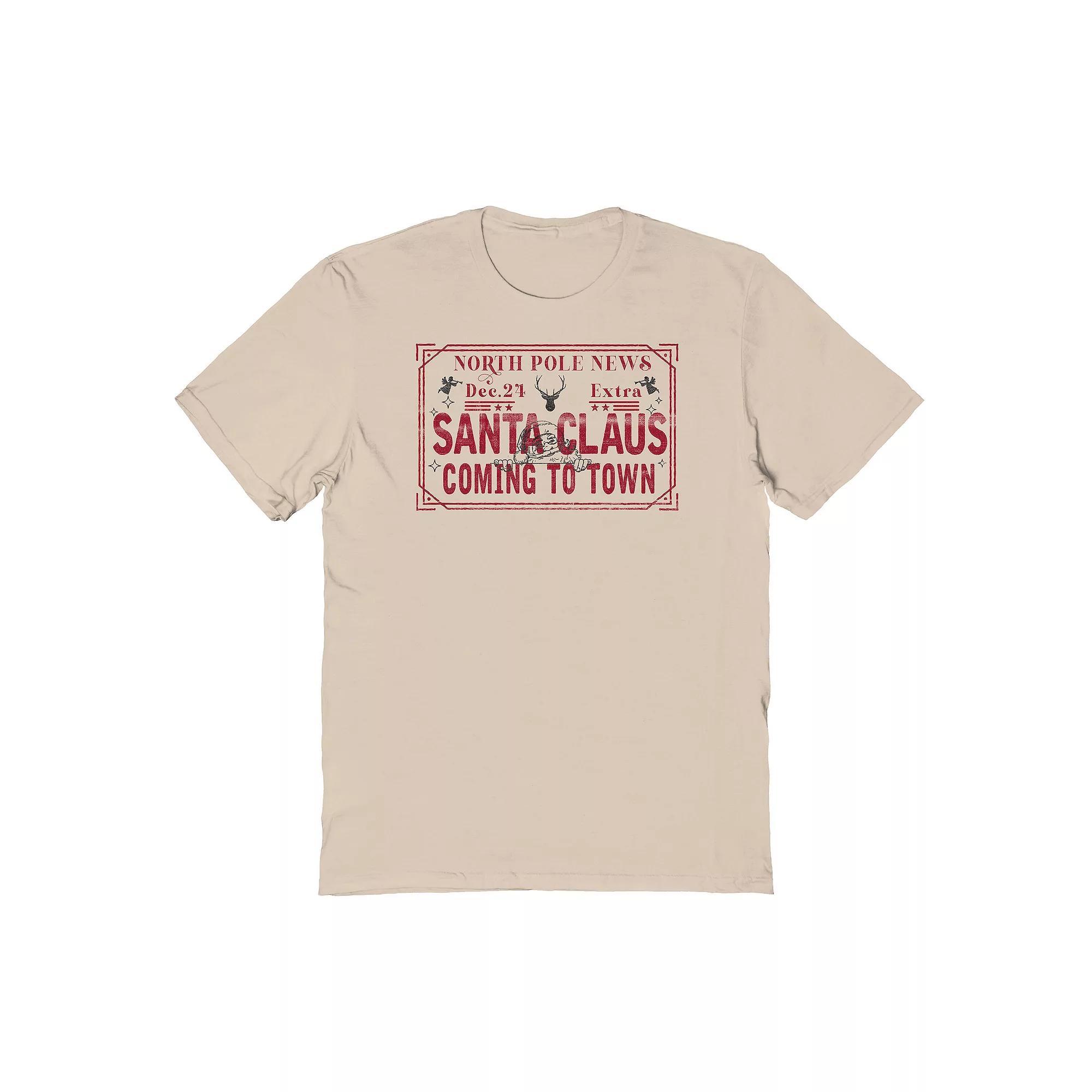 Men's North Pole News Graphic Tee, Women's, Size: Large, Brown Product Image