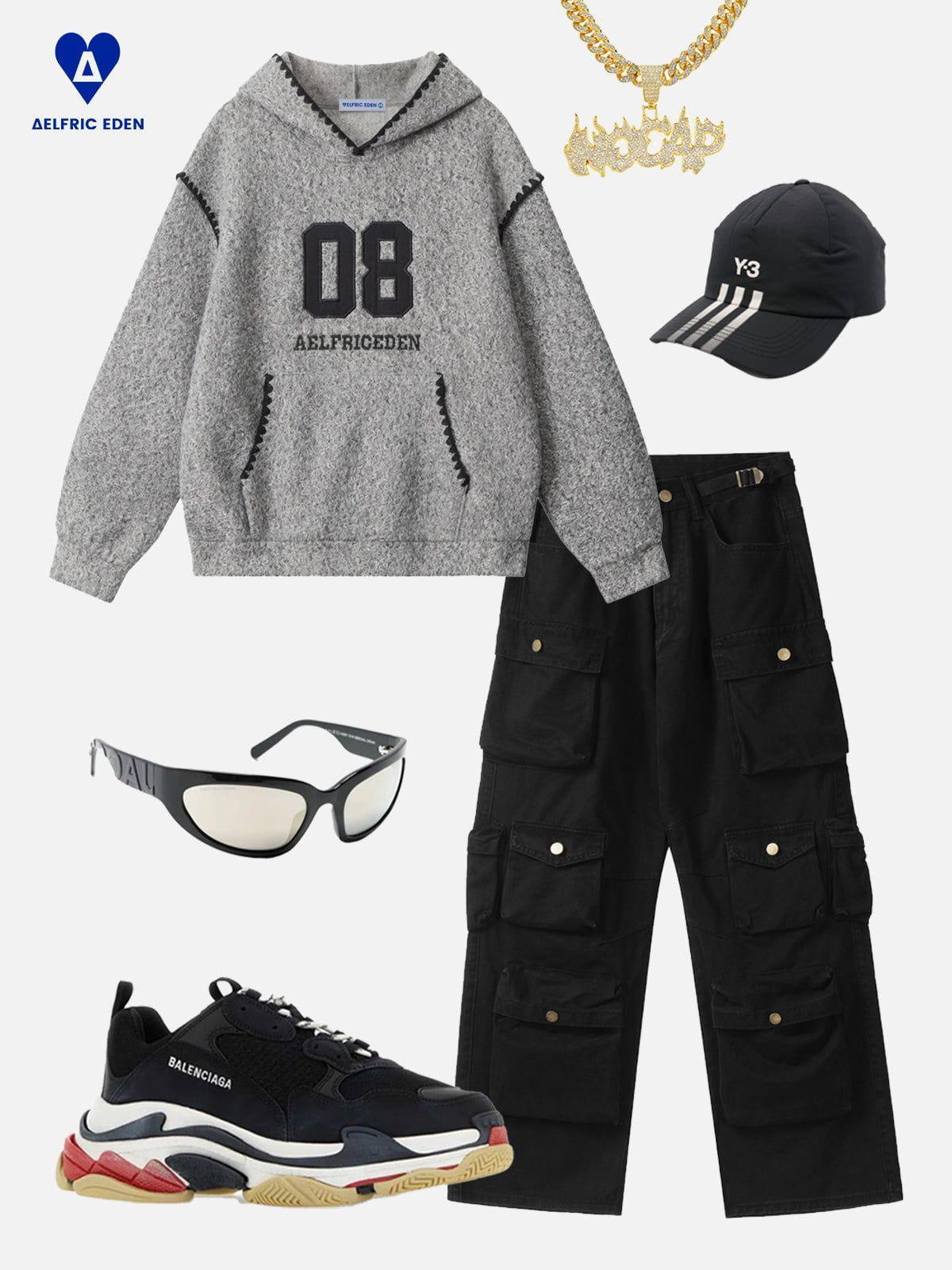 Aelfric Eden Ripple Patchwork Cropped Hoodie Female Product Image