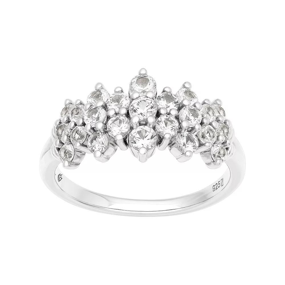 Love Always Sterling Silver Lab-Created White Sapphire Anniversary Band, Women's, Size: 7 Product Image