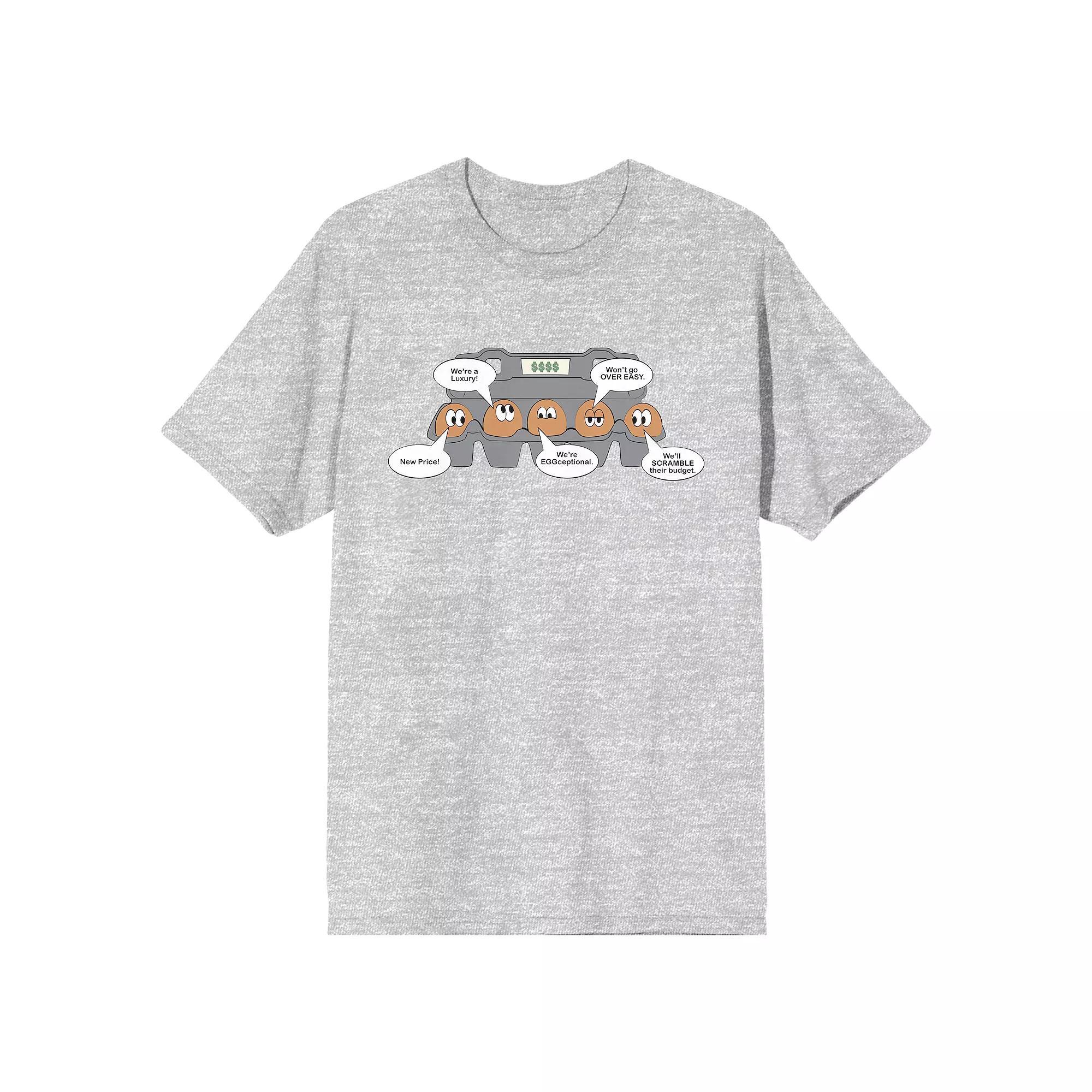 Men's Eggspensive Eggs Chat Bubble Graphic Tee, Size: Medium, Gray Product Image