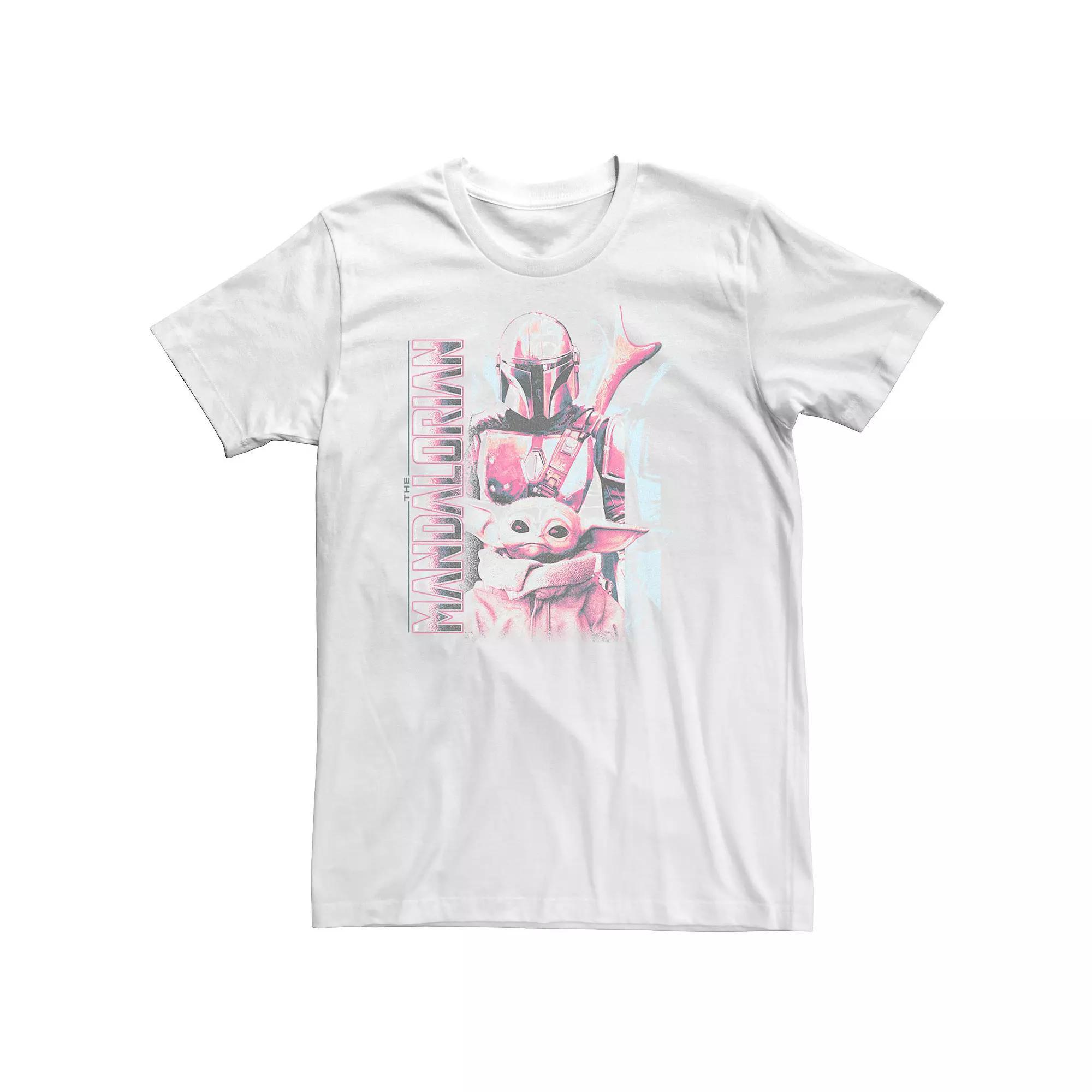 Big & Tall Star Wars The Mandalorian Baby Yoda And Djarin Tee, Men's, Size: 3XL Tall, White Product Image