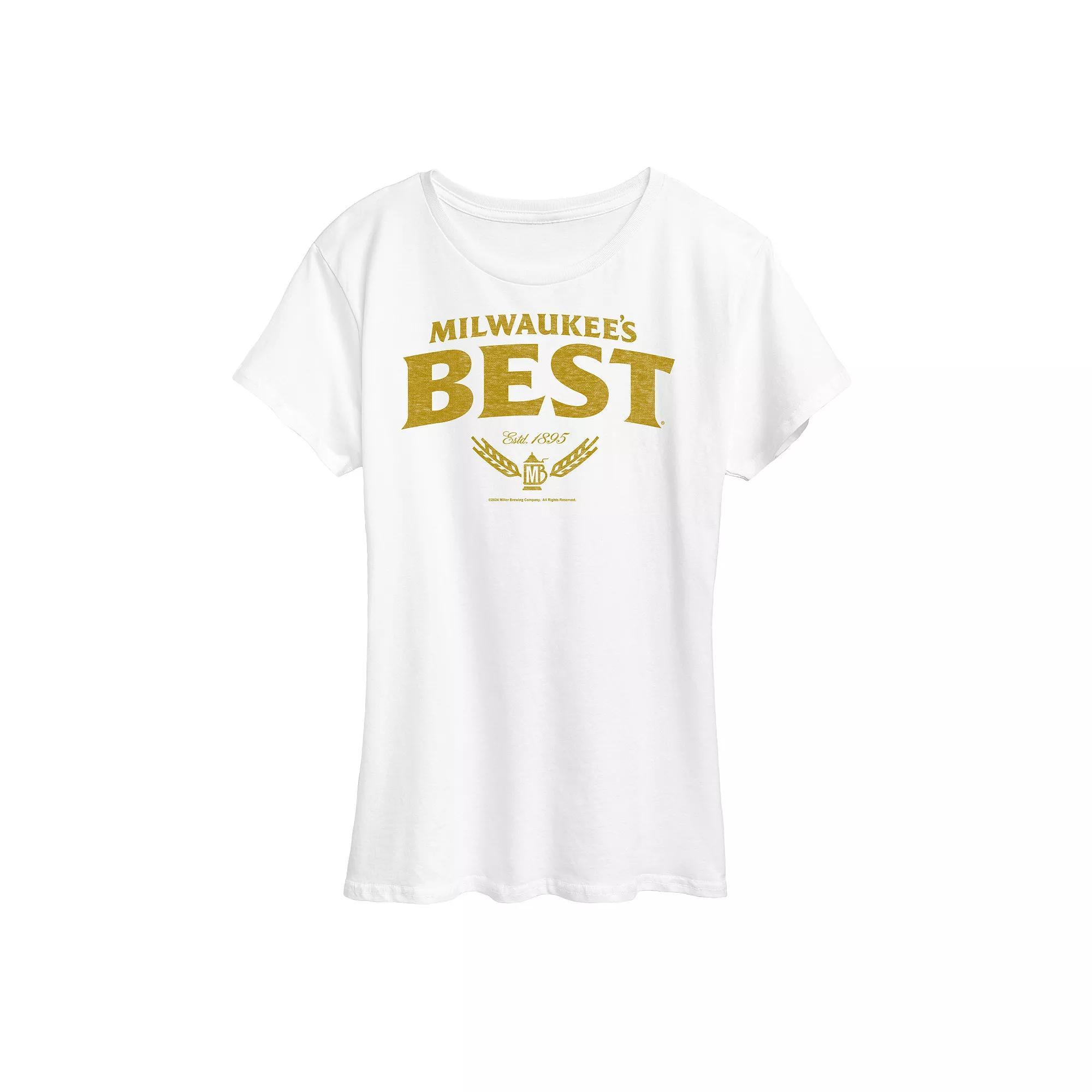 Womens Milwaukees Best Distressed Logo Graphic Tee Product Image