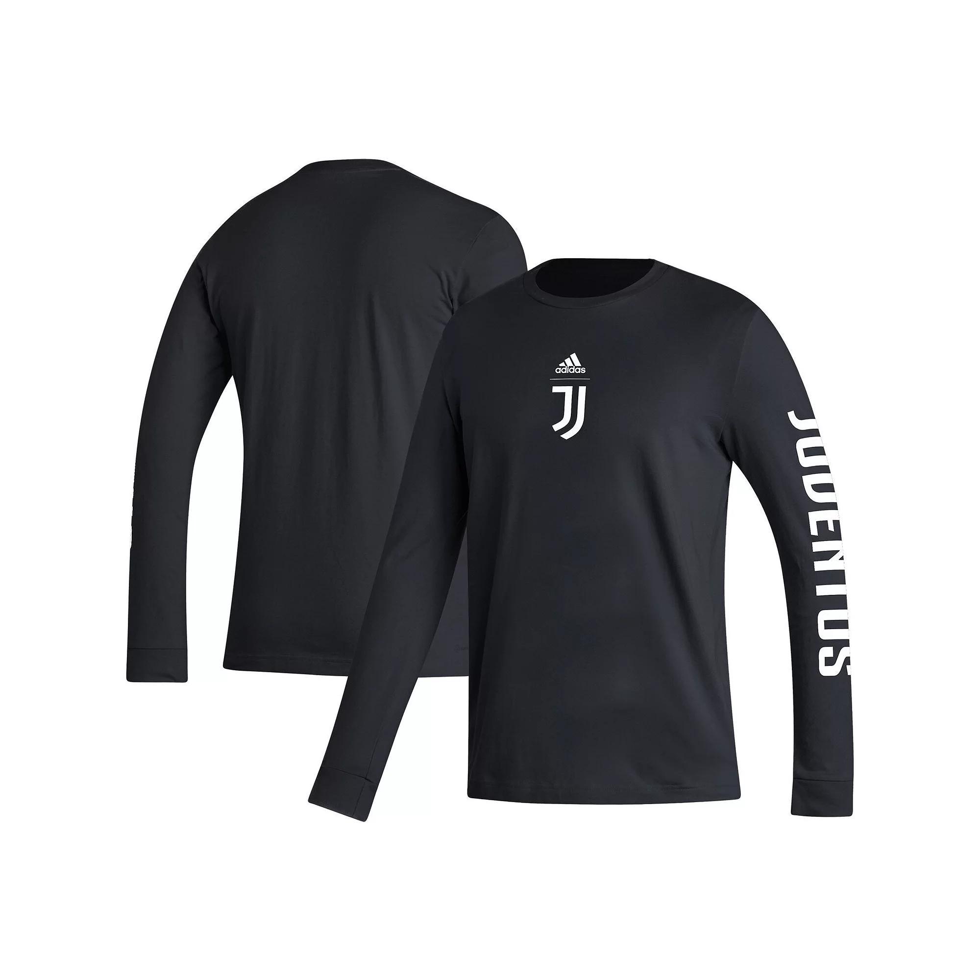 Mens adidas Black Juventus Team Crest Long Sleeve T-Shirt Product Image
