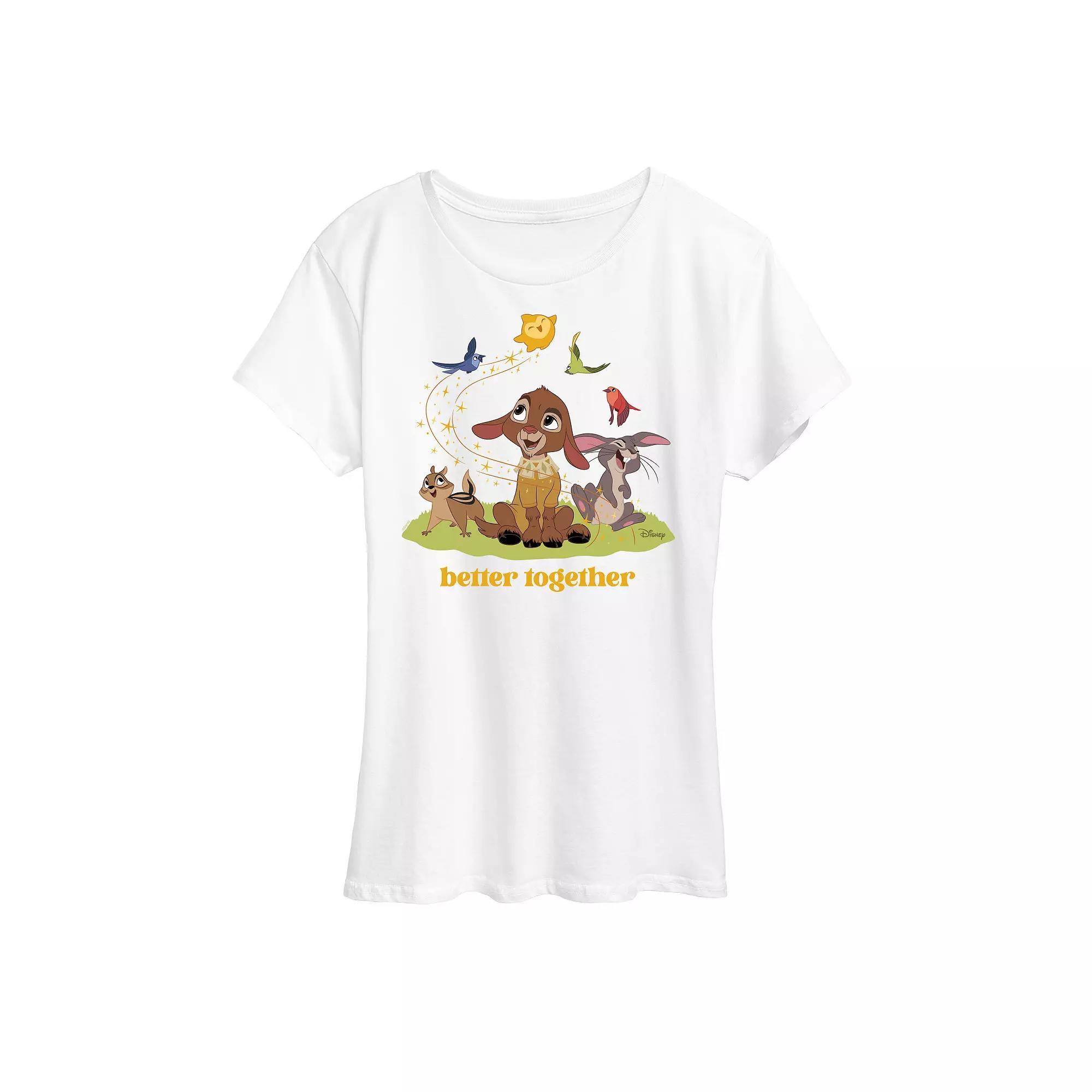 Disney's Wish Valentino and Star Women's Better Together Graphic Tee, Girl's, Size: Large, Black Product Image