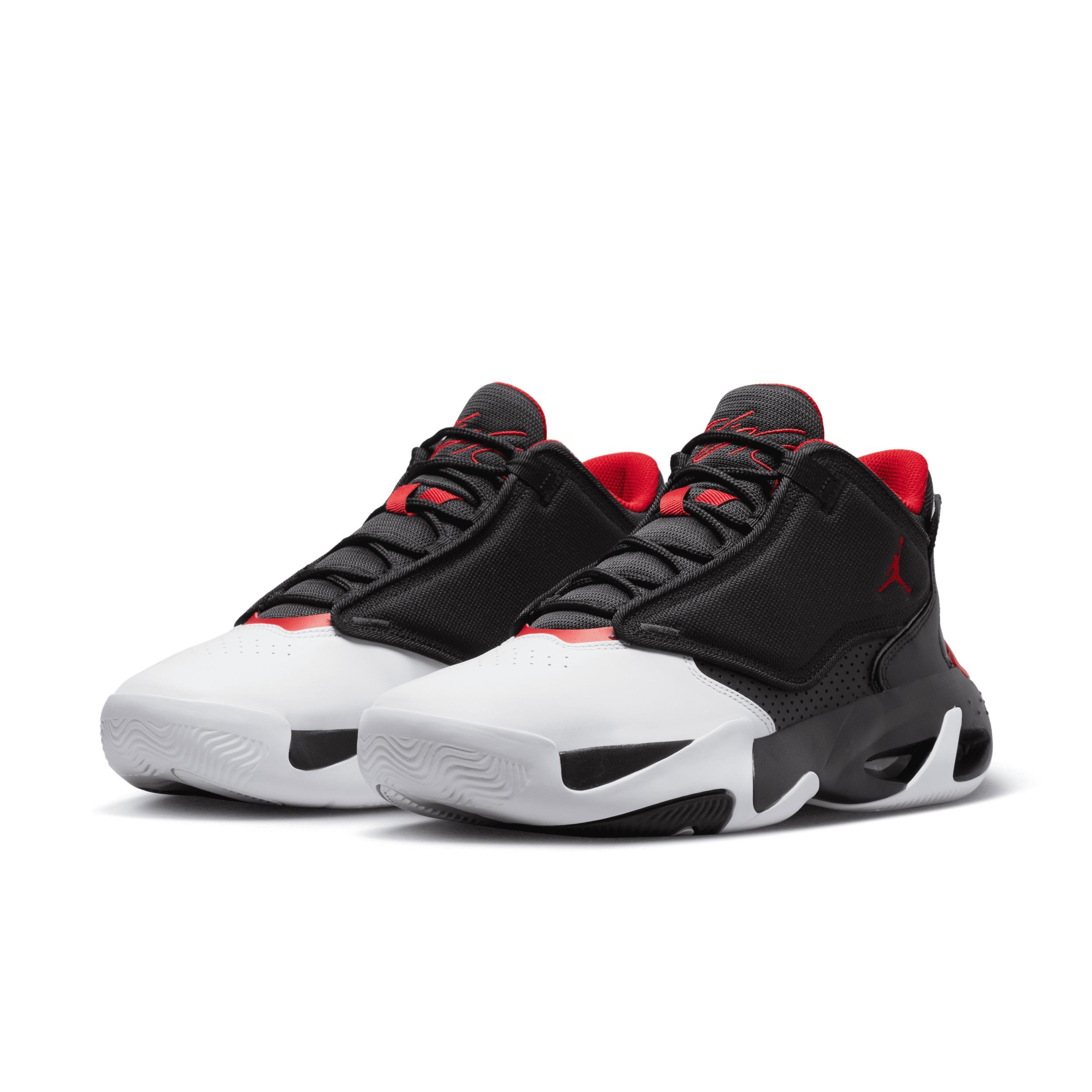 Jordan Mens Max Aura 4 - Basketball Shoes White/Gym Red/Black Product Image