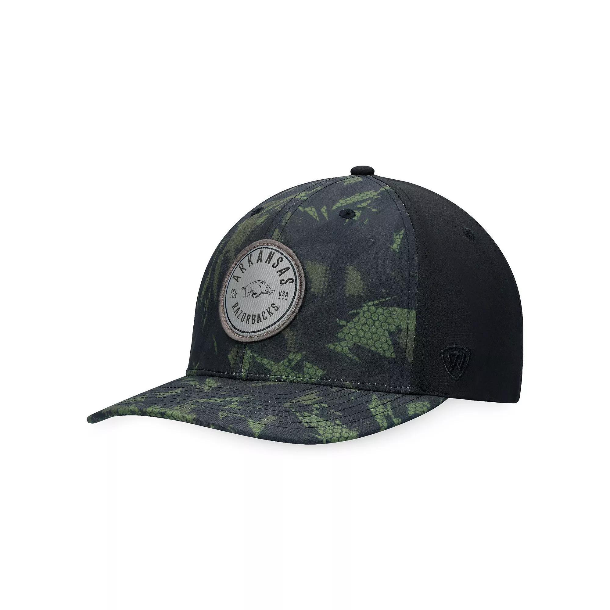 Men's Top of the World Black Miami Hurricanes OHT Military Appreciation Camo Render Flex Hat, Size: Medium/Large Product Image