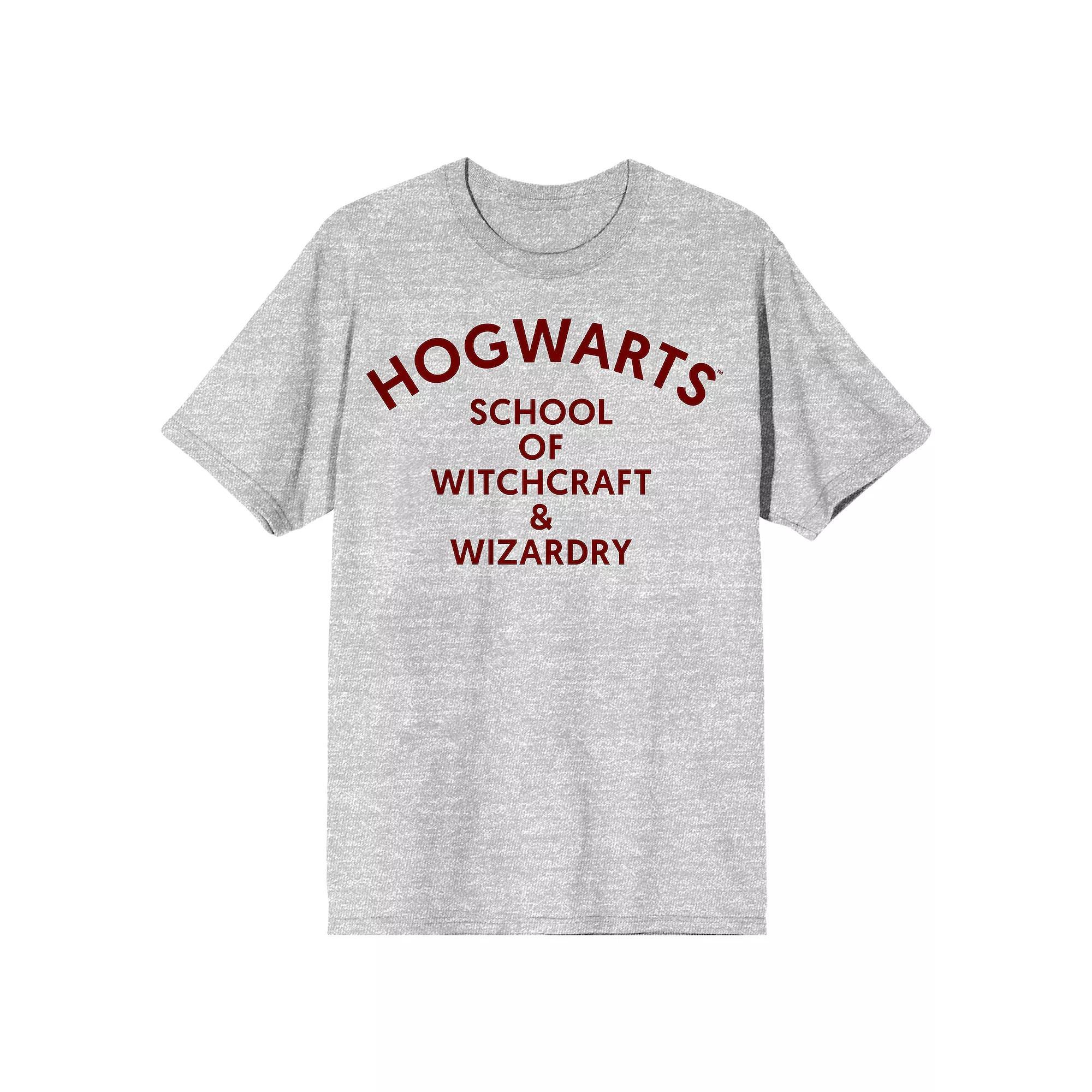 Men's Harry Potter Hogwarts Witchcraft & Wizardry Tee, Size: XL, Grey Product Image