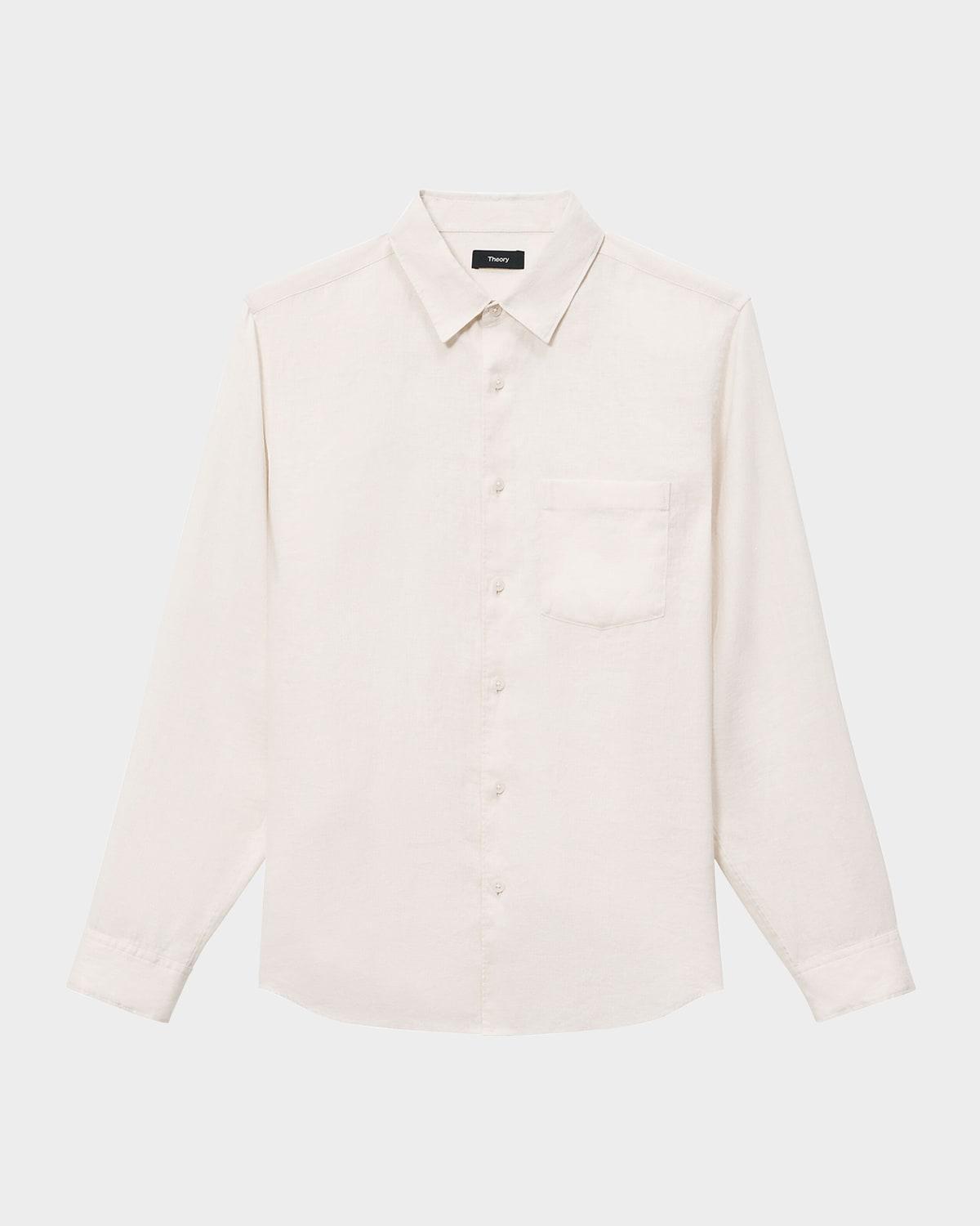 Mens Solid Linen Sport Shirt Product Image