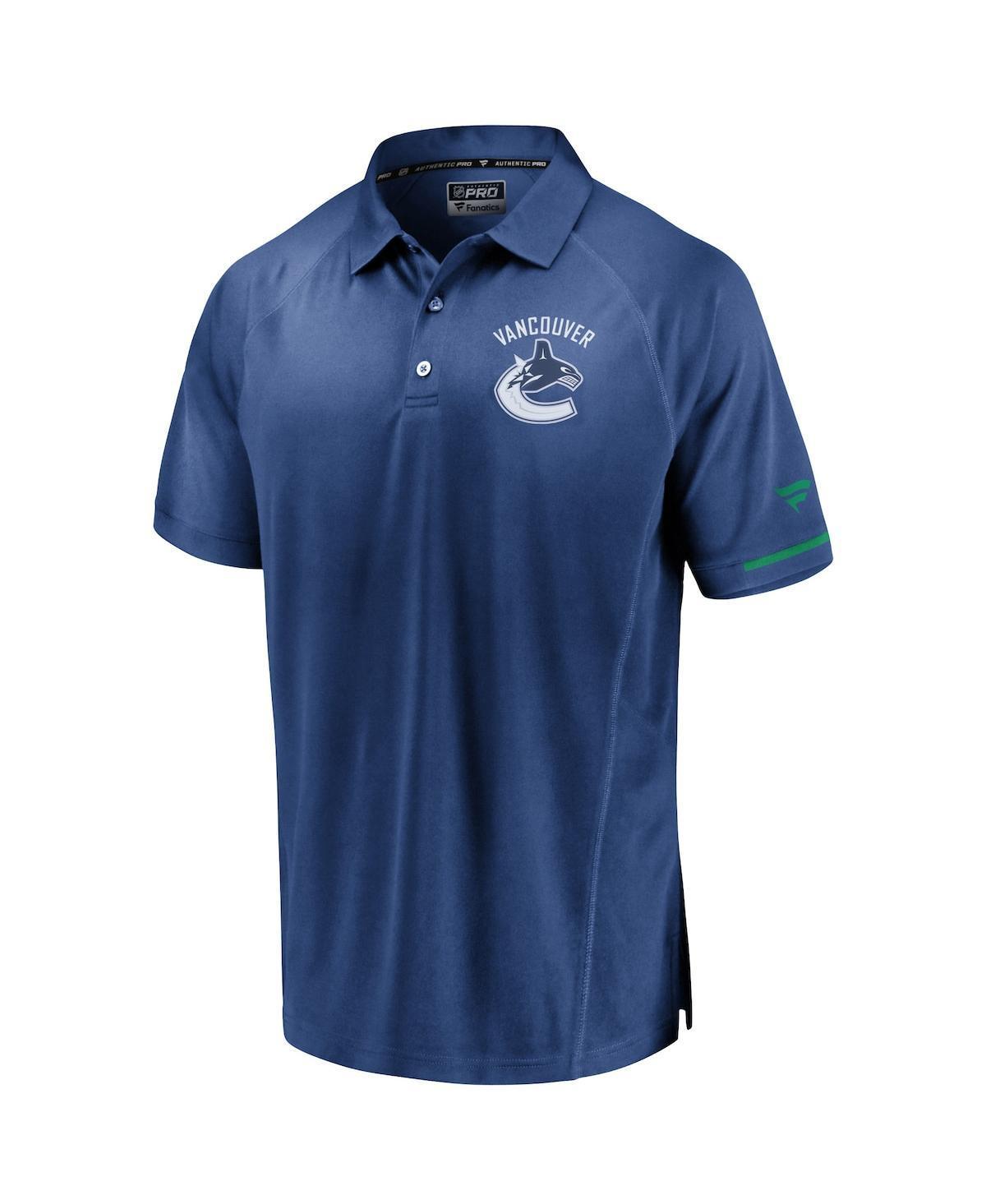 Men's Fanatics Blue Vancouver Canucks Authentic Pro Rinkside Polo, Size: XXL, Cnk Blue Product Image