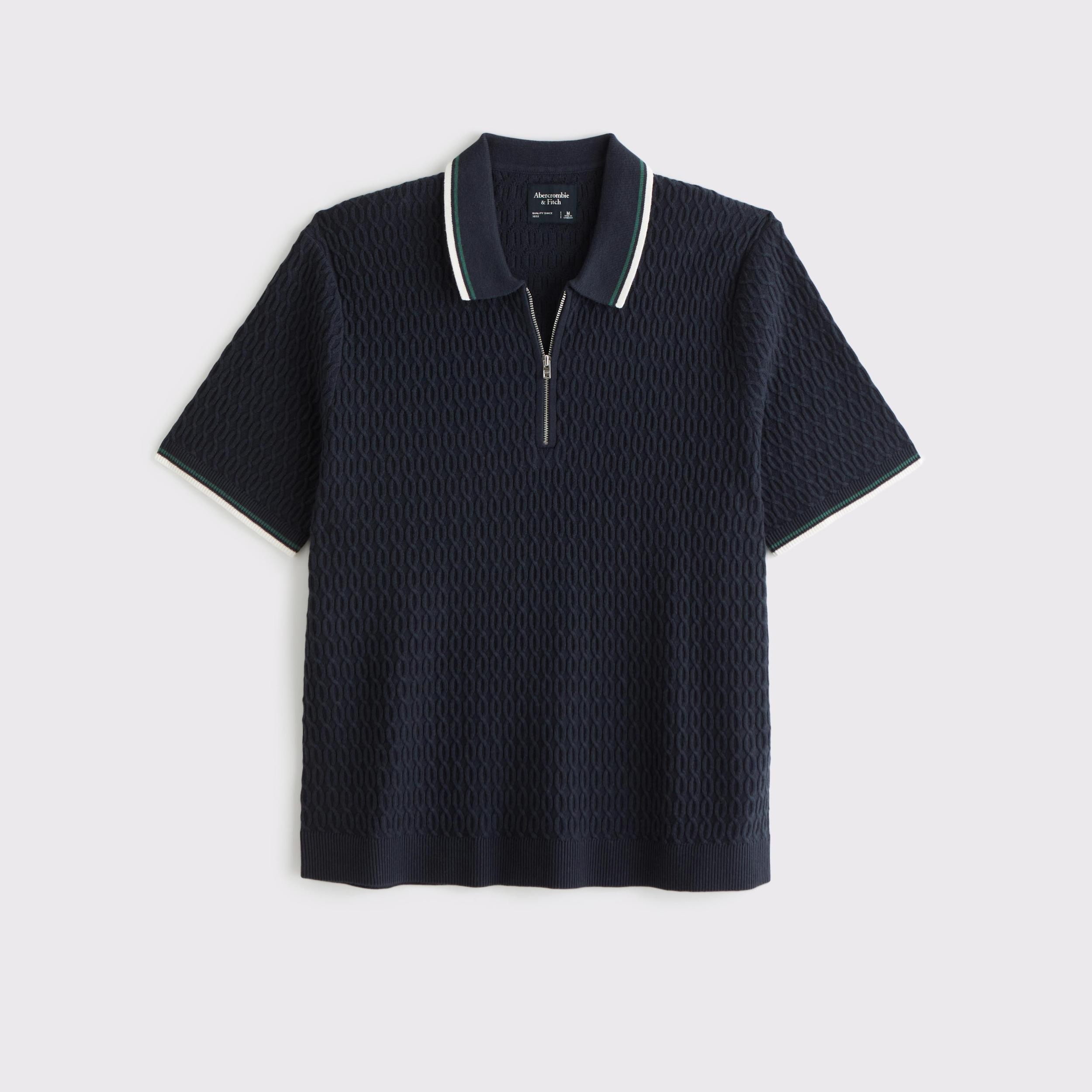 Tipped Zip Sweater Polo Product Image