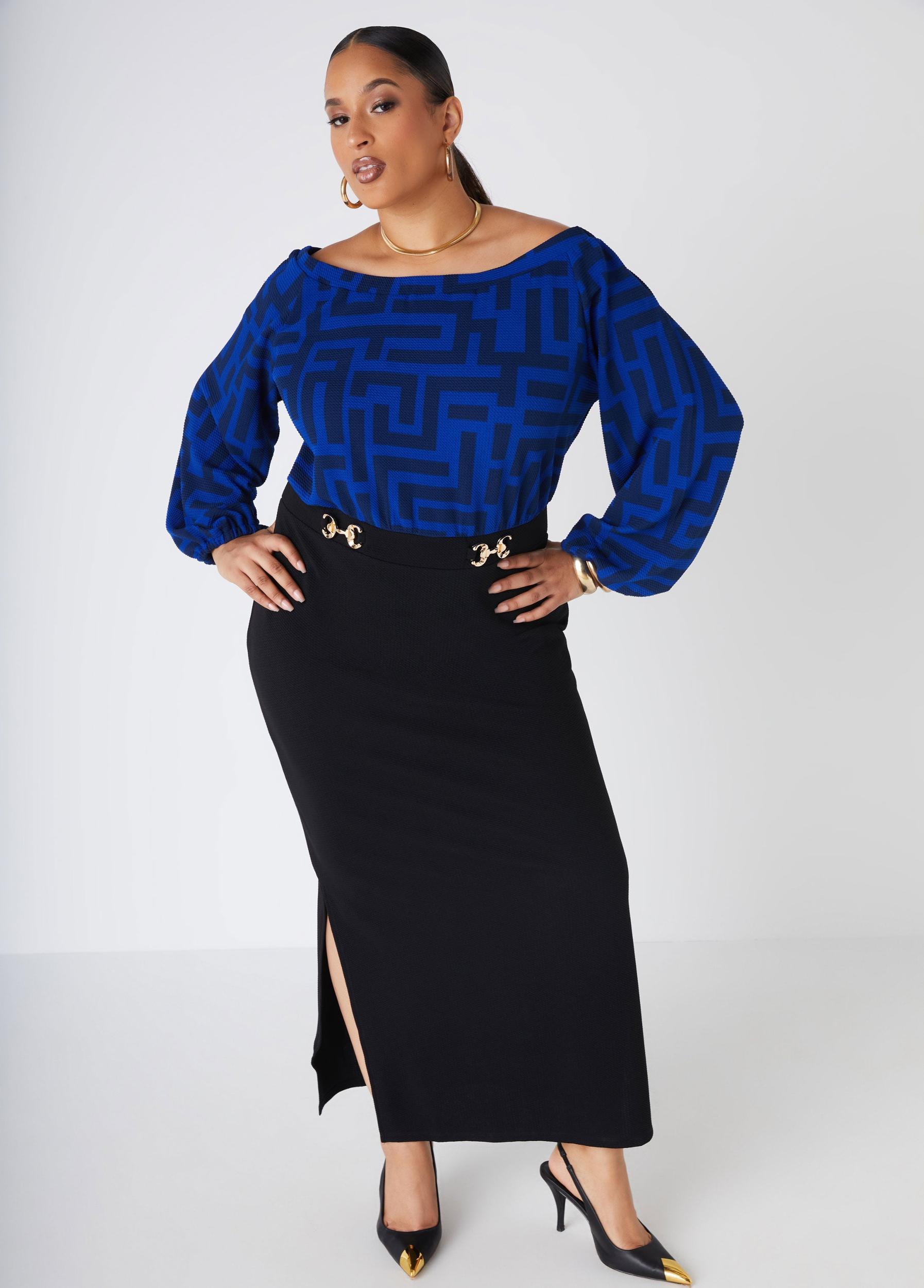 Geo Print Textured Maxi Dress Product Image