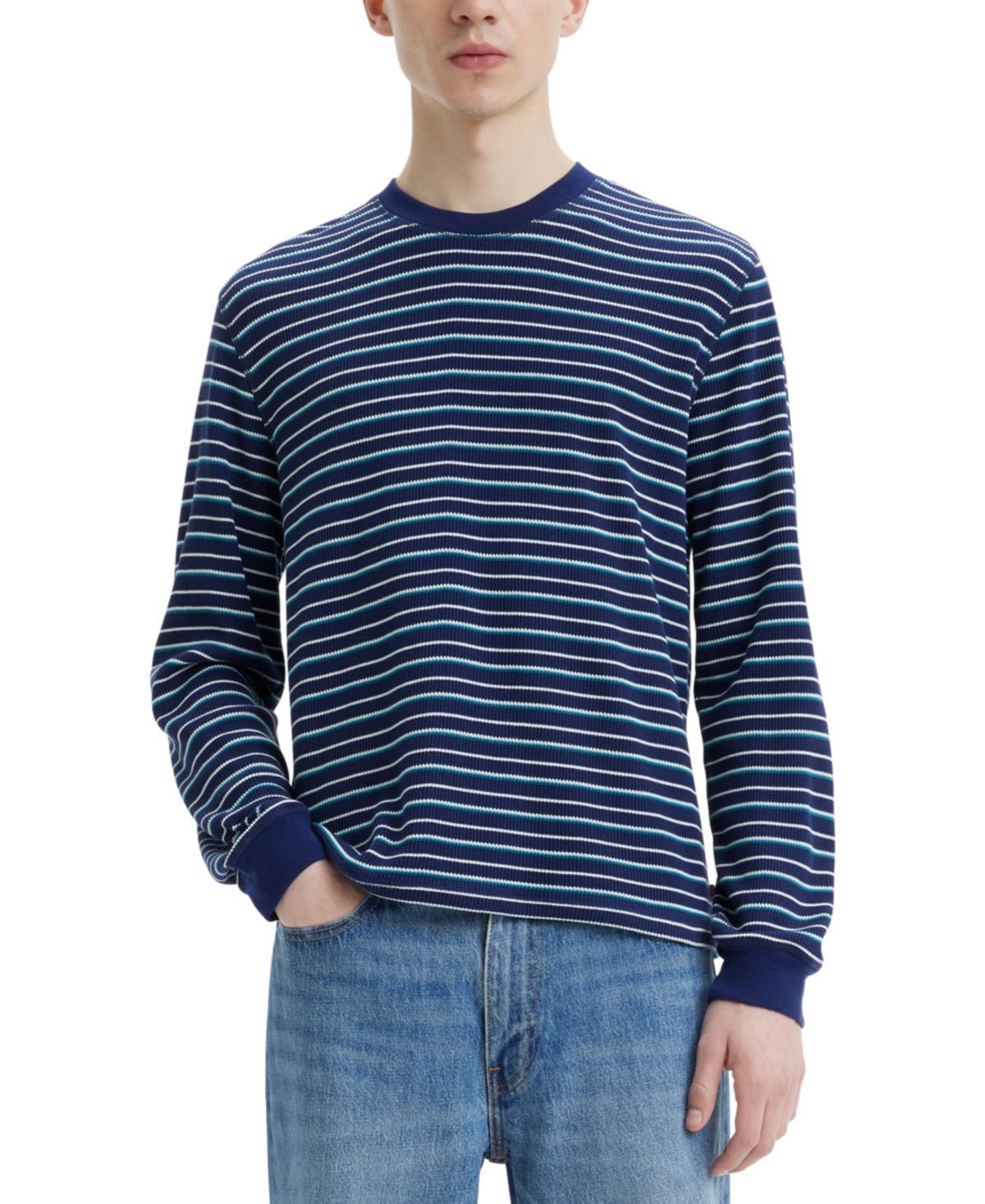 Mens Levis Long Sleeve Standard Fit Thermal T-Shirt Blue Blazer Product Image