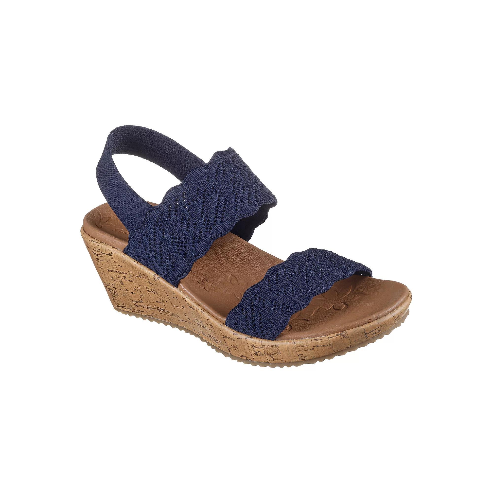 Skechers Cali Beverlee Timeless Touch Womens Wedge Sandals Blue Product Image