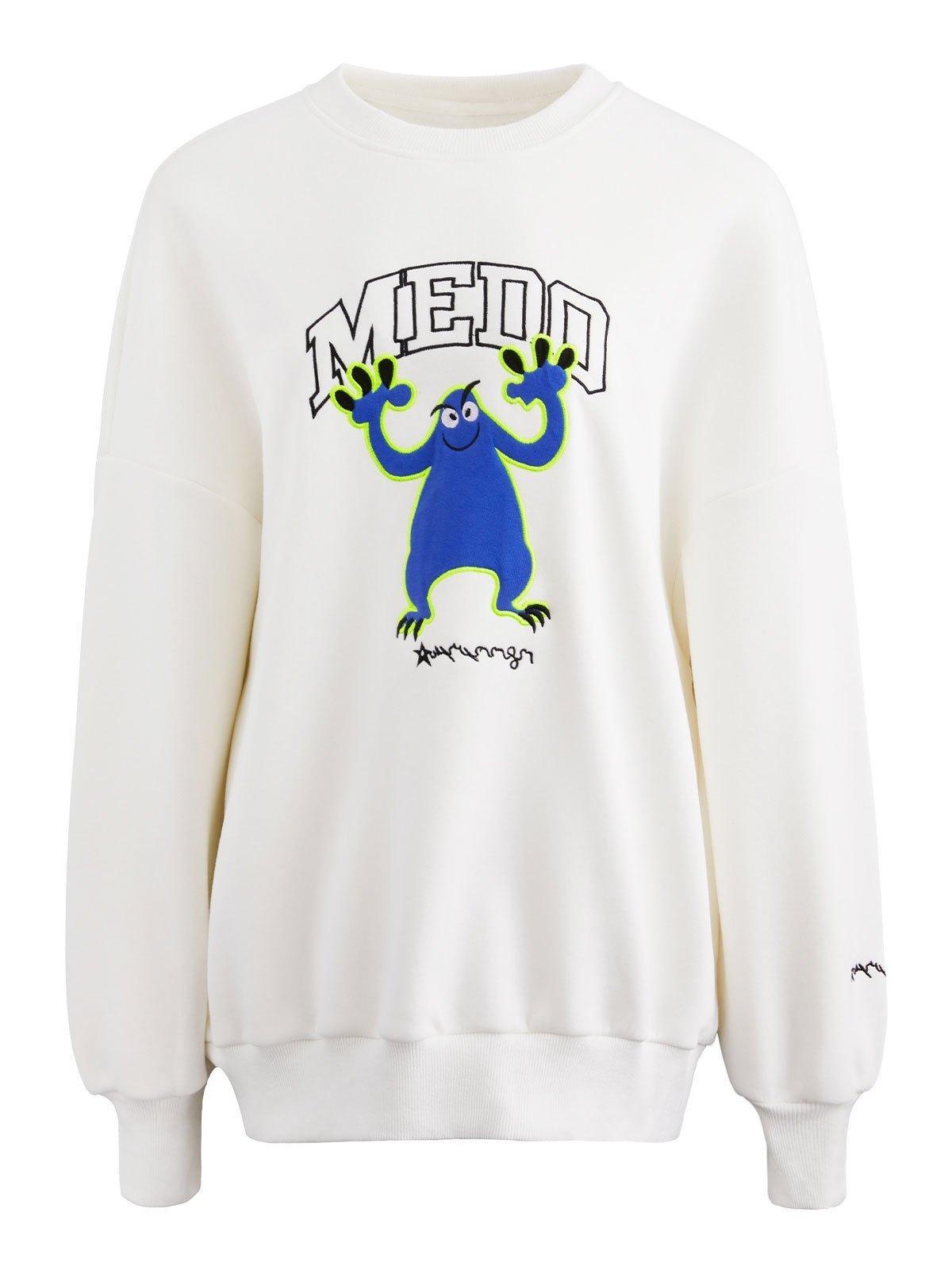 Monster Pattern Pullover Sweatshirt Product Image
