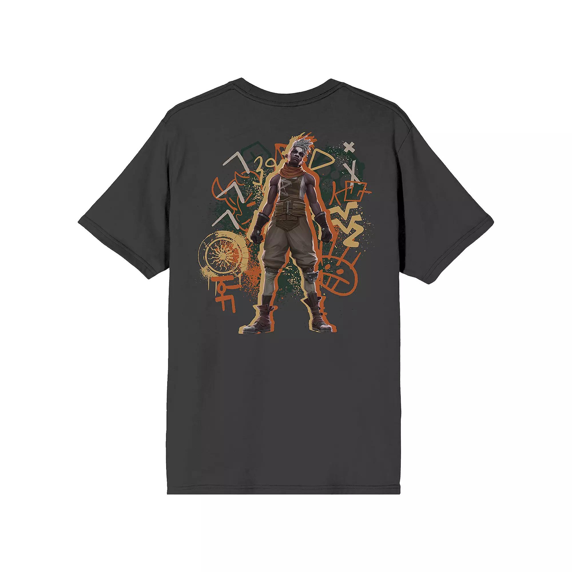 Men's League of Legends Arcane Short Sleeve Graphic T-Shirt, Size: Medium, Black Product Image