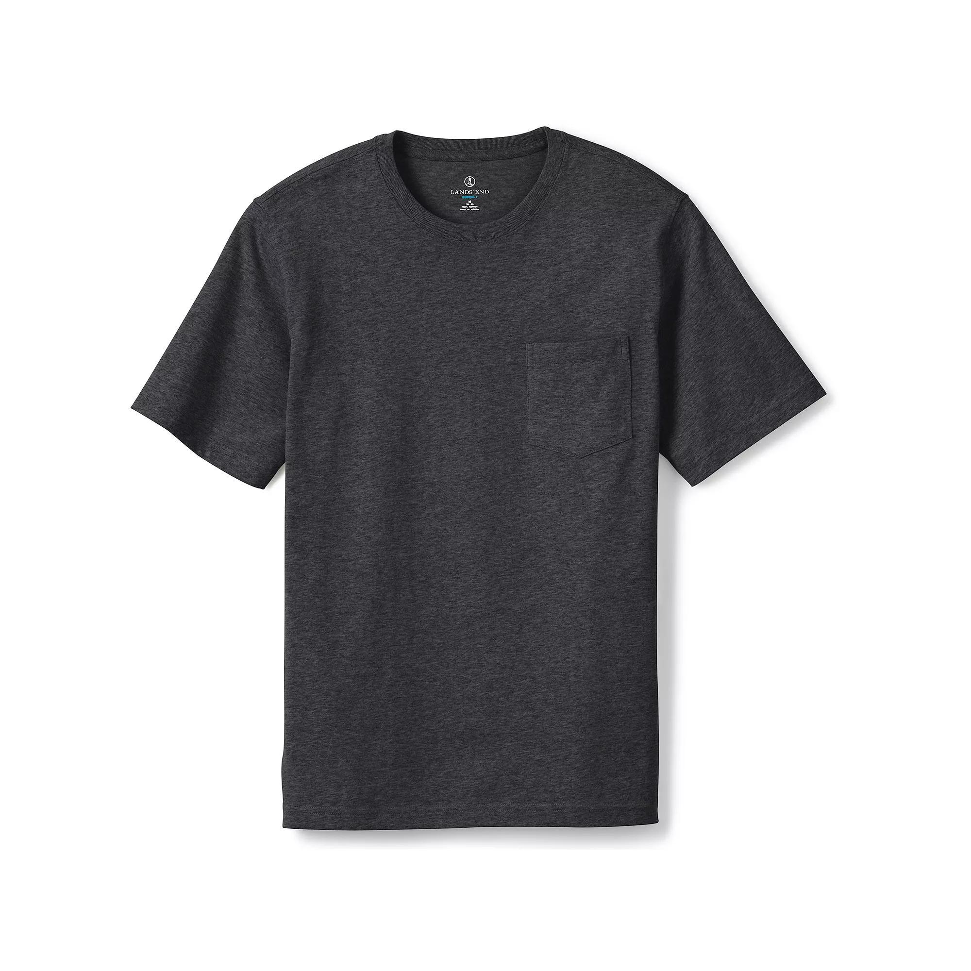 Big & Tall Lands' End Super Pocket Tee, Men's, Size: Large Tall, Gray Grey Product Image