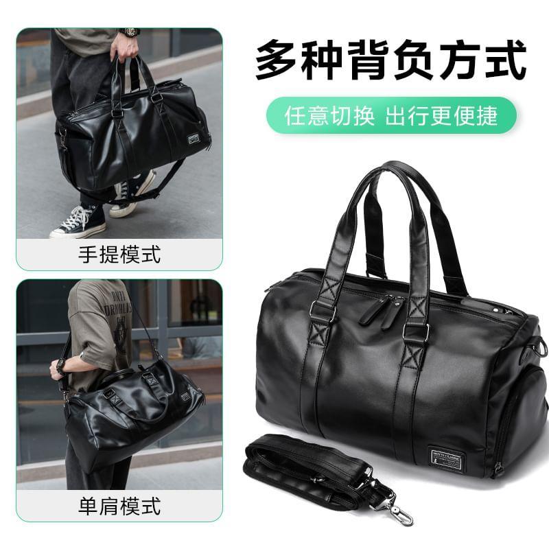 Faux Leather Label Applique Carryall Bag Product Image