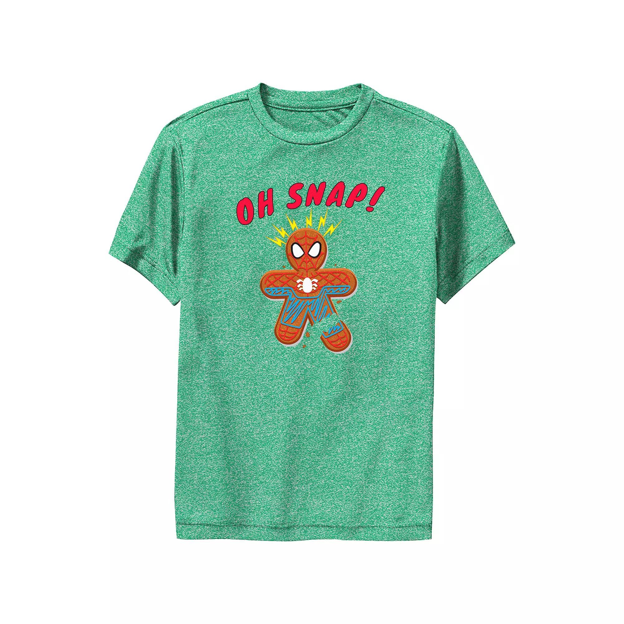 Boys Spider-Man Snapping Cookie Performance Graphic Tee, Boy's, Size: XL, Kelly Grey Product Image