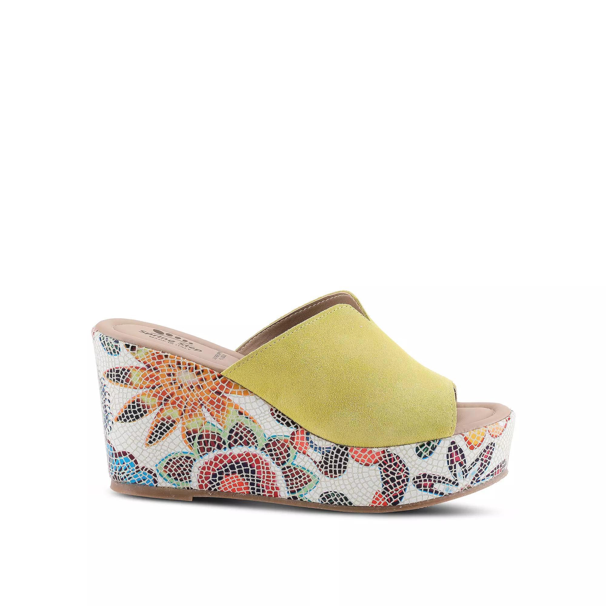 Spring Step Womens Laylani Mosaic Wedge Sandals Product Image