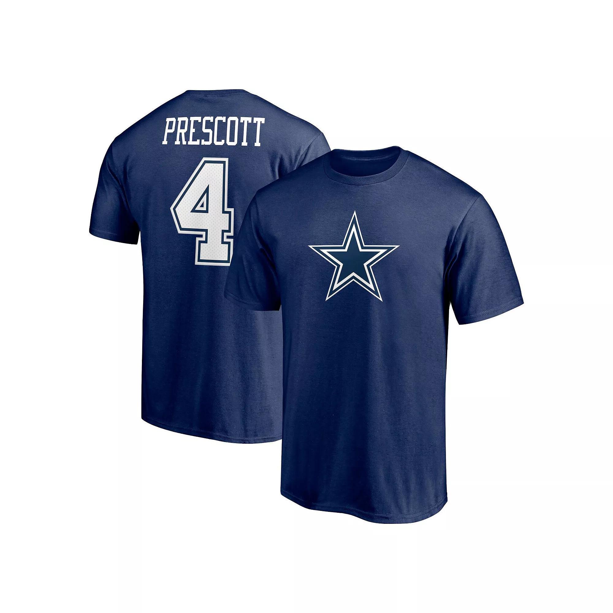 Mens Fanatics Branded Dak Prescott Dallas Cowboys Player Icon Name & Number T-Shirt Blue Product Image