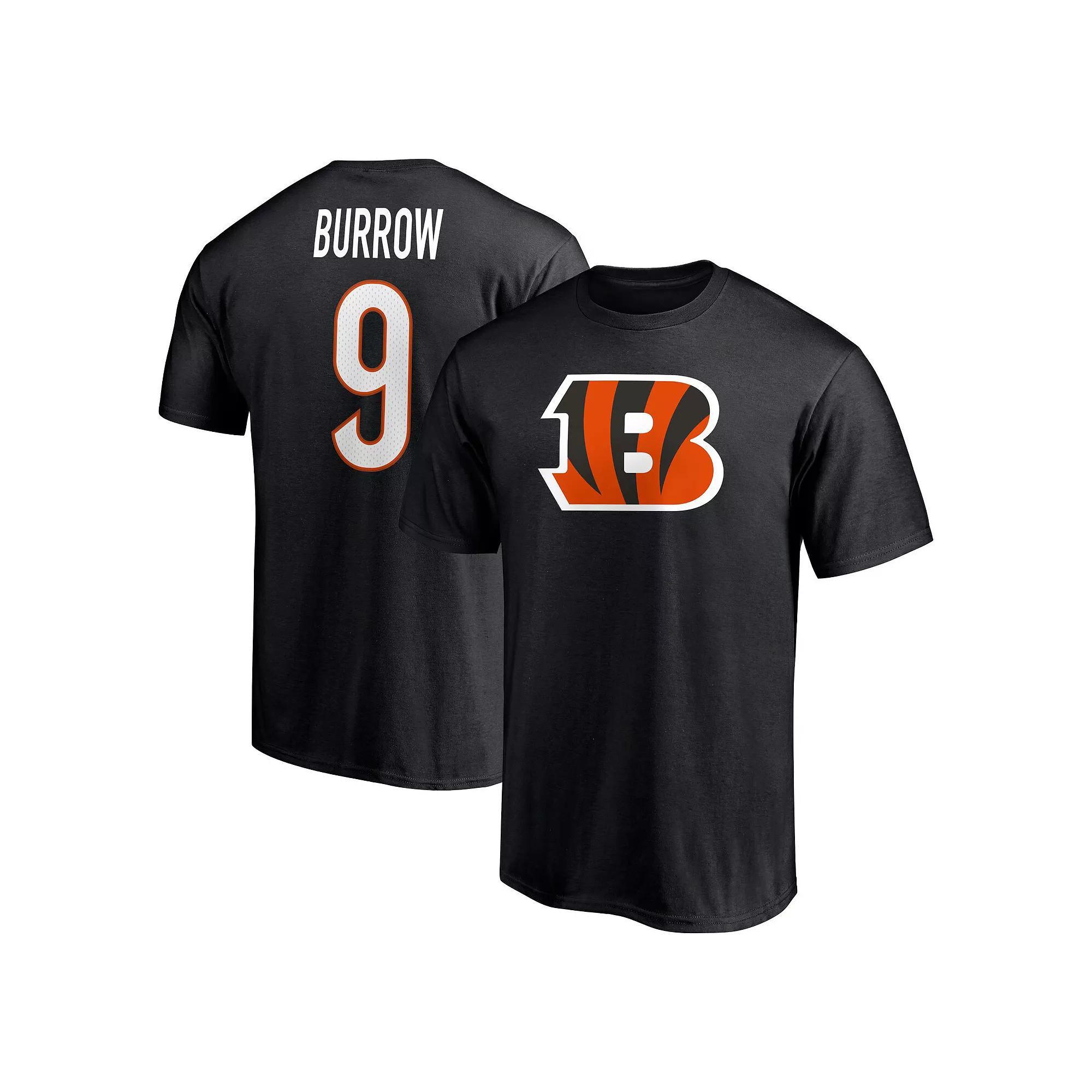 Men's Fanatics Branded Joe Burrow Black Cincinnati Bengals Player Icon Name & Number T-Shirt, Size: XL Product Image