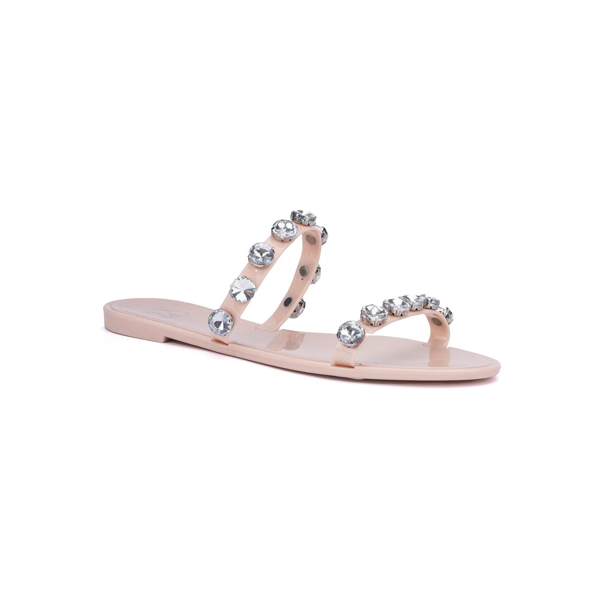 New York & Company Chava Women's Gem Jelly Sandals, Size: 10, Beige Product Image