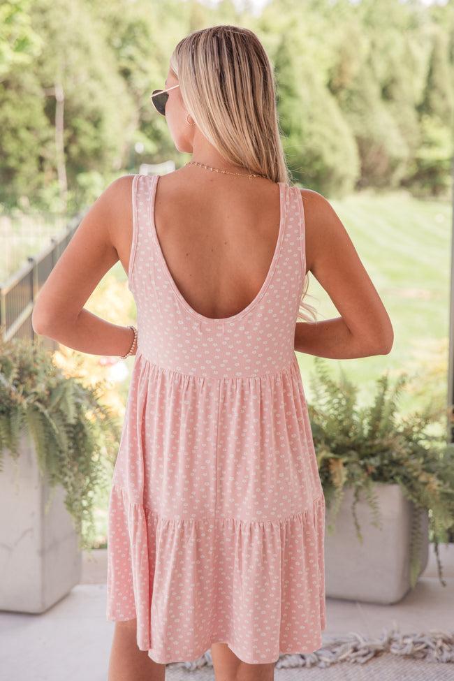 Dazzling Pink Daisy Knit Casual Dress FINAL SALE Product Image
