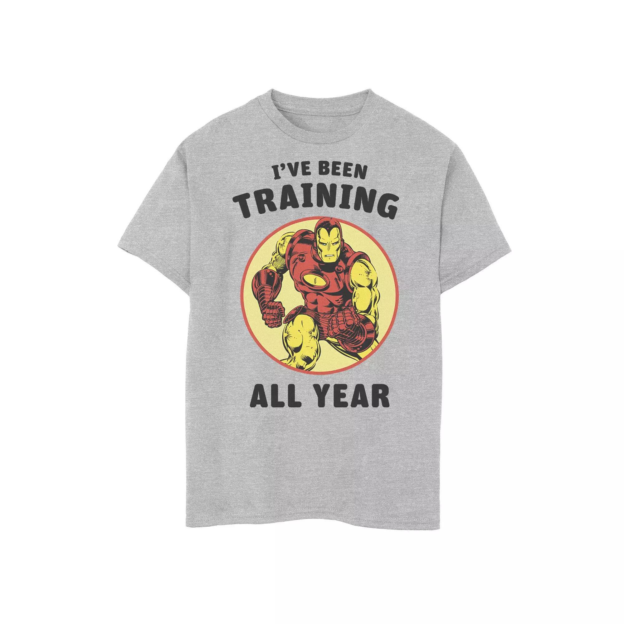 Boys 8-20 Marvel Iron Man Year Training Graphic Tee Graphic Tee, Boys Athletic Grey Product Image
