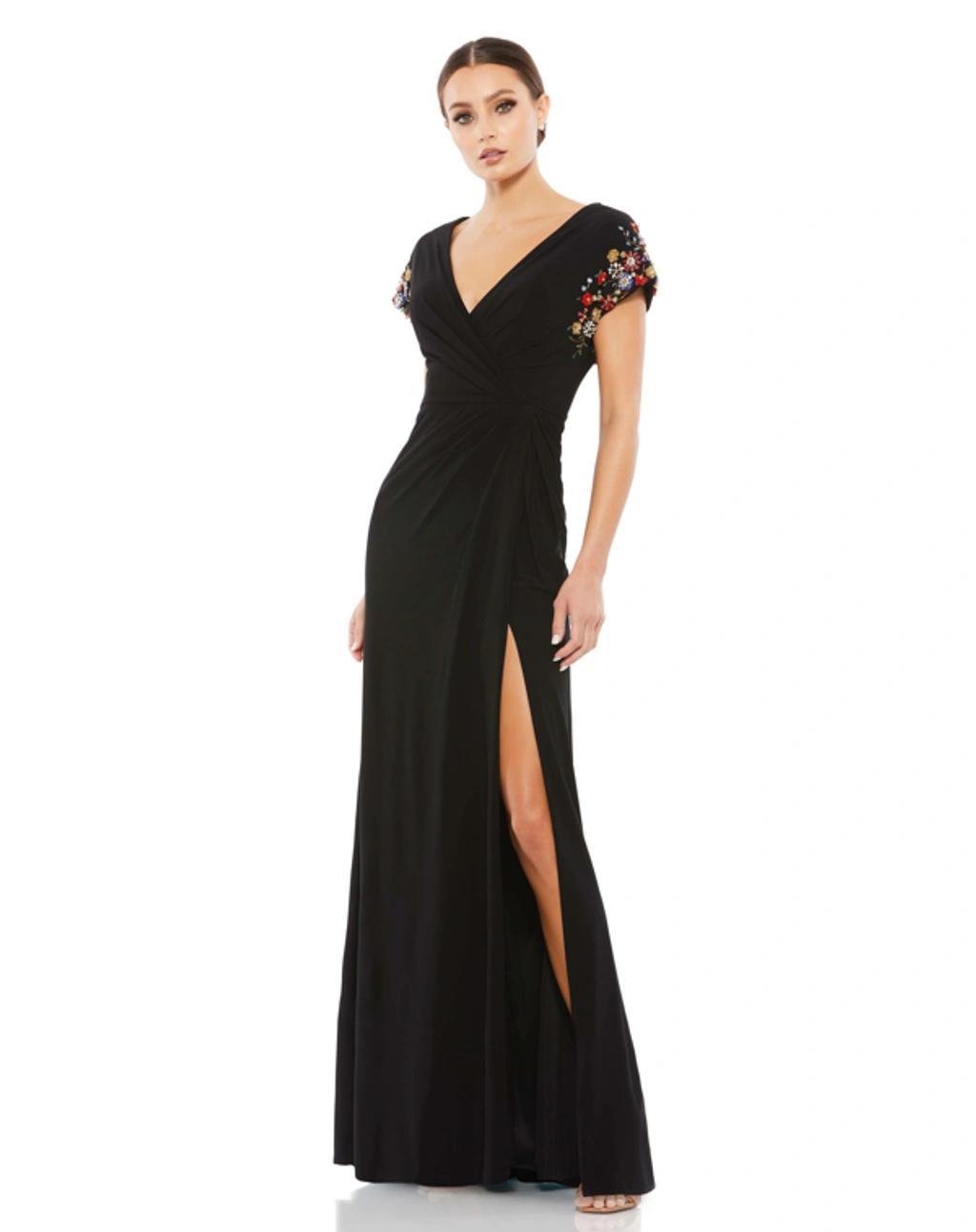 Womens Embellished Wrap Gown Product Image