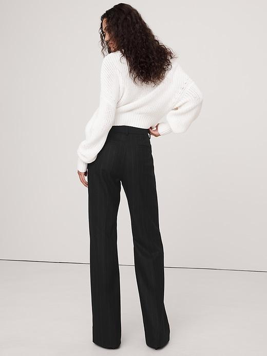 High-Rise Wide-Leg Flare Flannel Pant Product Image