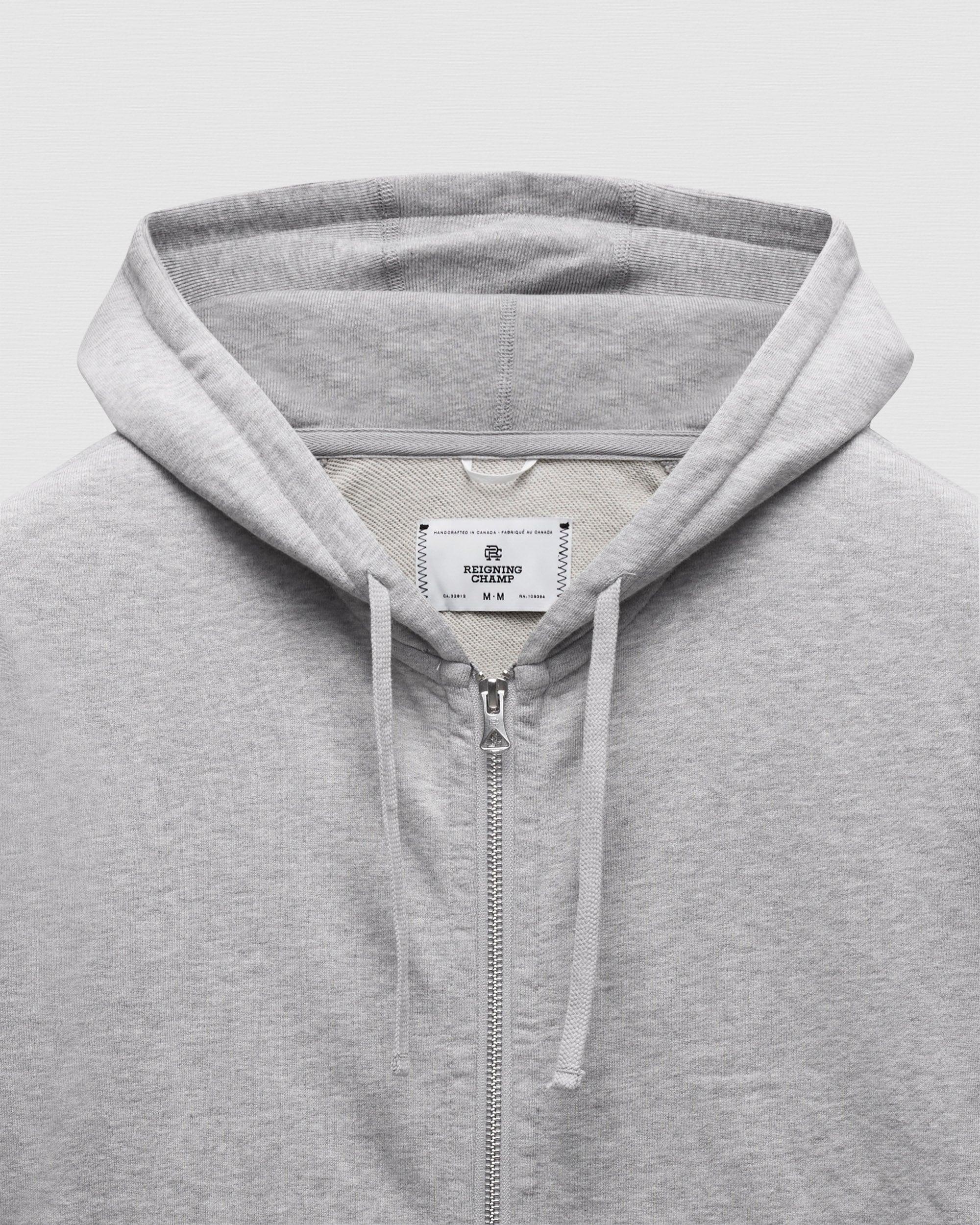 Lightweight Terry Slim Zip Hoodie Male Product Image
