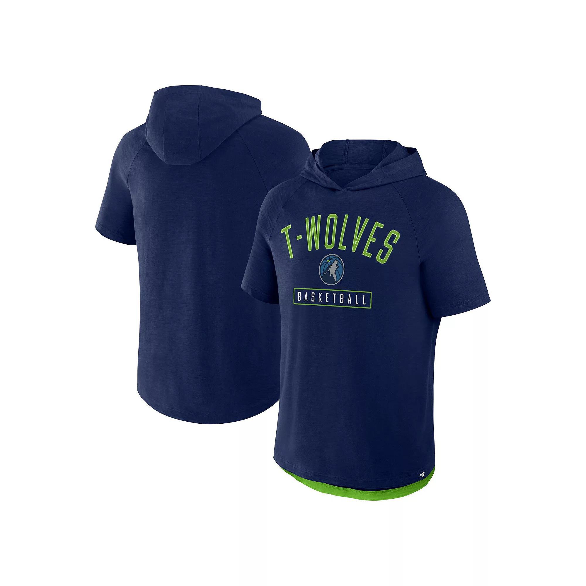Men's Fanatics Athletic Navy Minnesota Timberwolves Pass Legend Hooded T-Shirt, Size: Large, Team Product Image