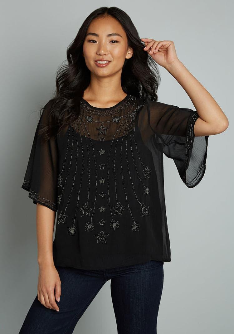 Wish I May Beaded Blouse Product Image