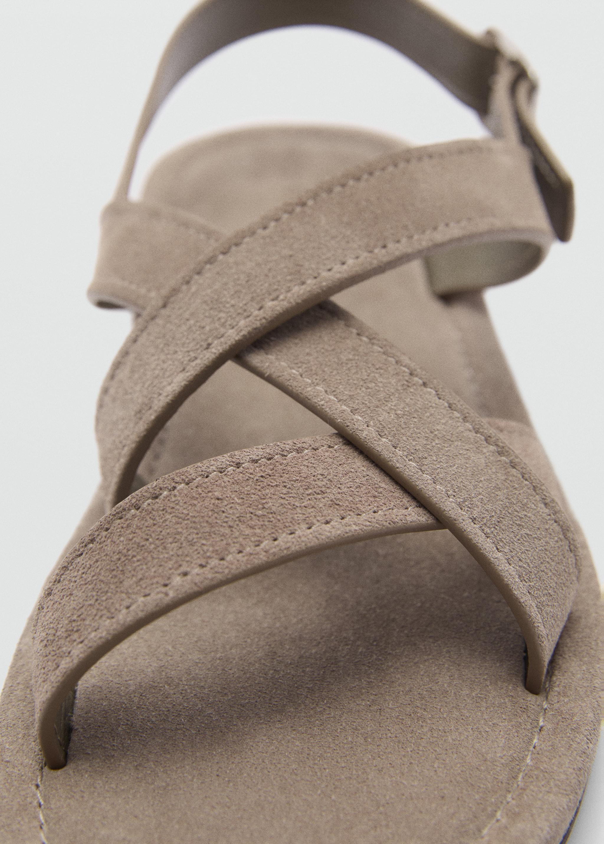 Mango Mens Crossed Straps Suede Leather Sandals Product Image