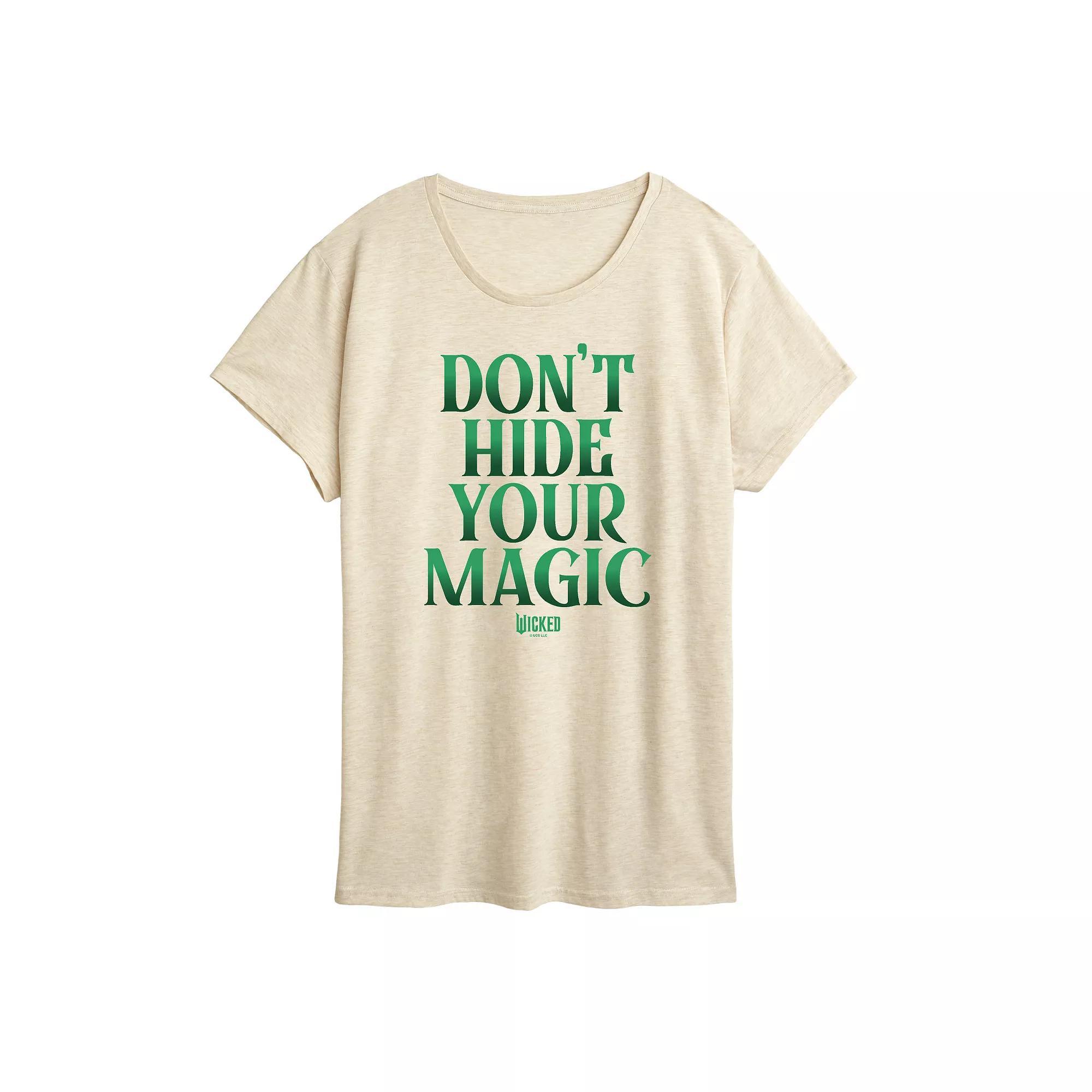 Womens Wicked Dont Hide Your Magic Graphic Tee Brown Product Image