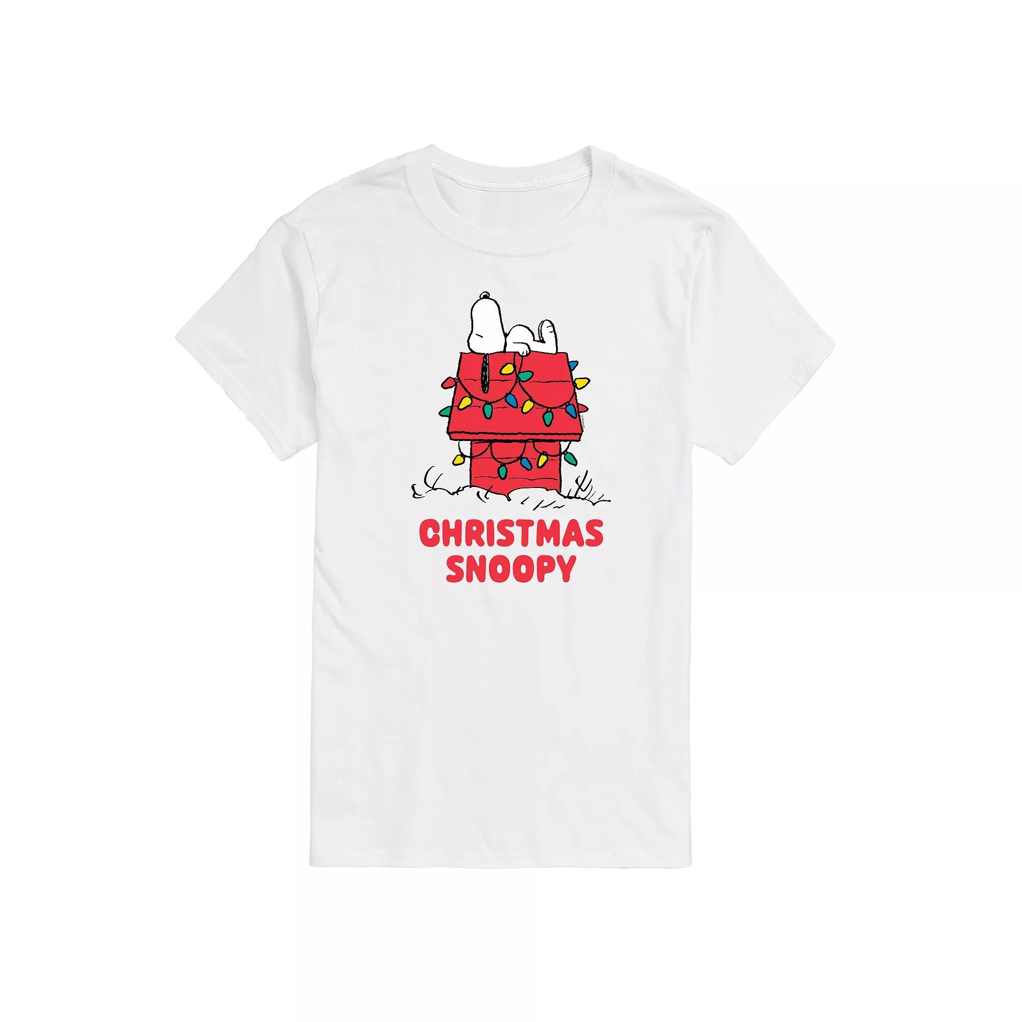 Men's Peanuts Christmas Snoopy Graphic Tee, Size: Small, White Product Image