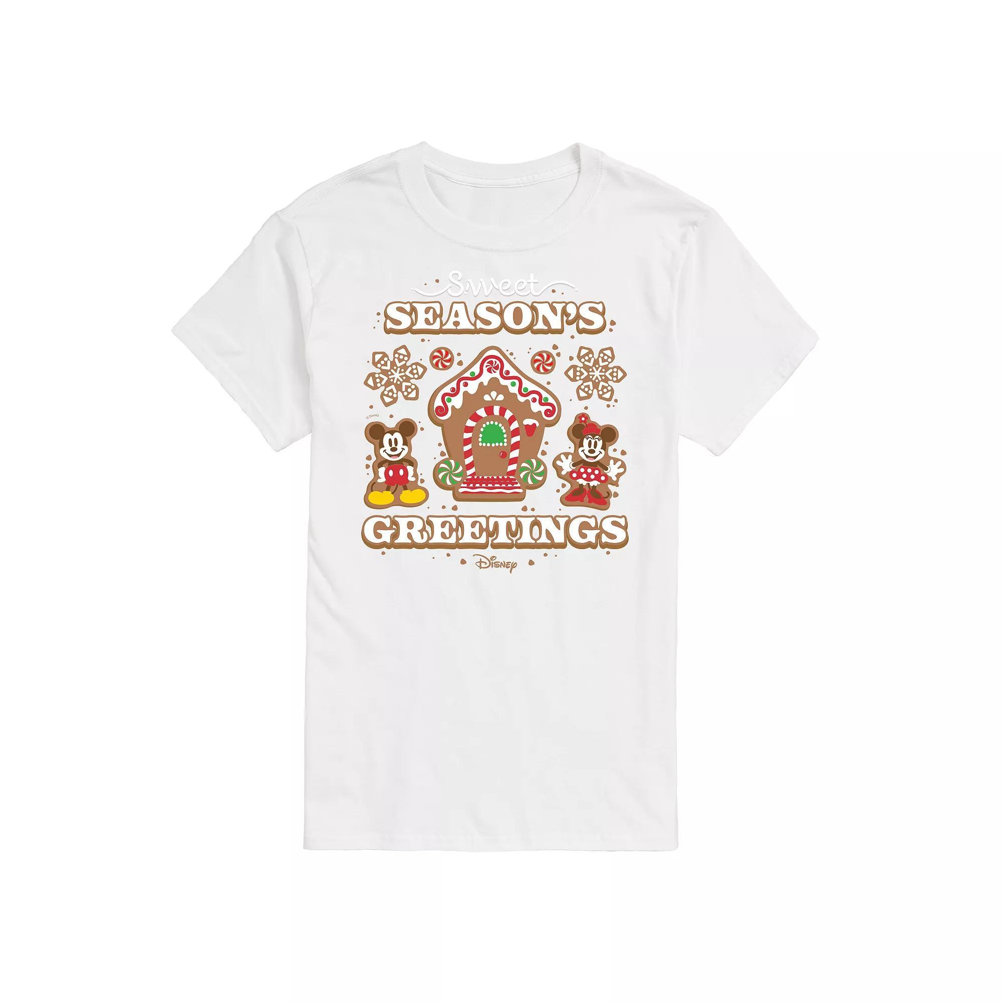 Disney's Mickey & Minnie Mouse Men's Sweet Seasons Greetings Graphic Tee, Size: XXL, Red Product Image