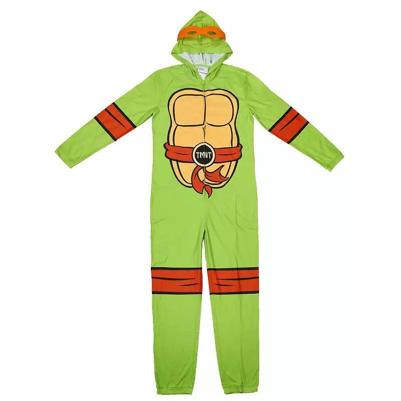 Adult TMNT Teenage Mutant Ninja Turtles Hooded Cosplay Union Suit, Men's, Size: Medium, Green Product Image