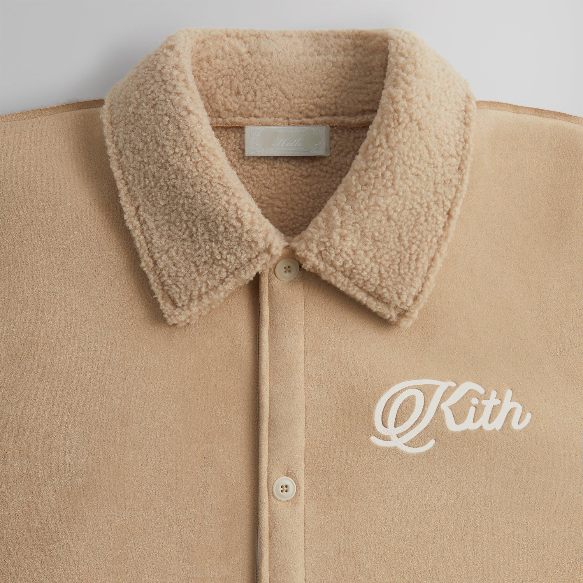 Kith Faux Shearling Long Sleeve Boxy Collared Overshirt - Stolid Male Product Image