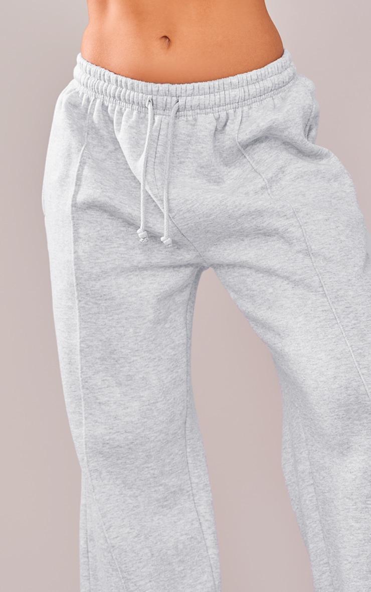 Petite Ash Grey Pintuck Drawstring Straight Leg Sweatpants Product Image