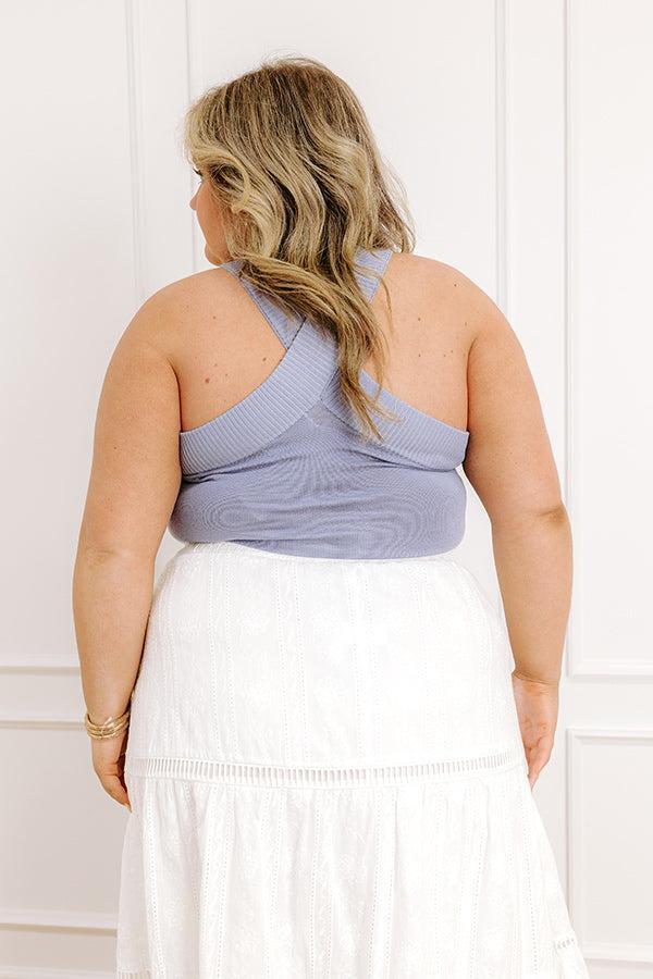 Sweet And Casual Bodysuit In Dark Airy Blue Curves Product Image