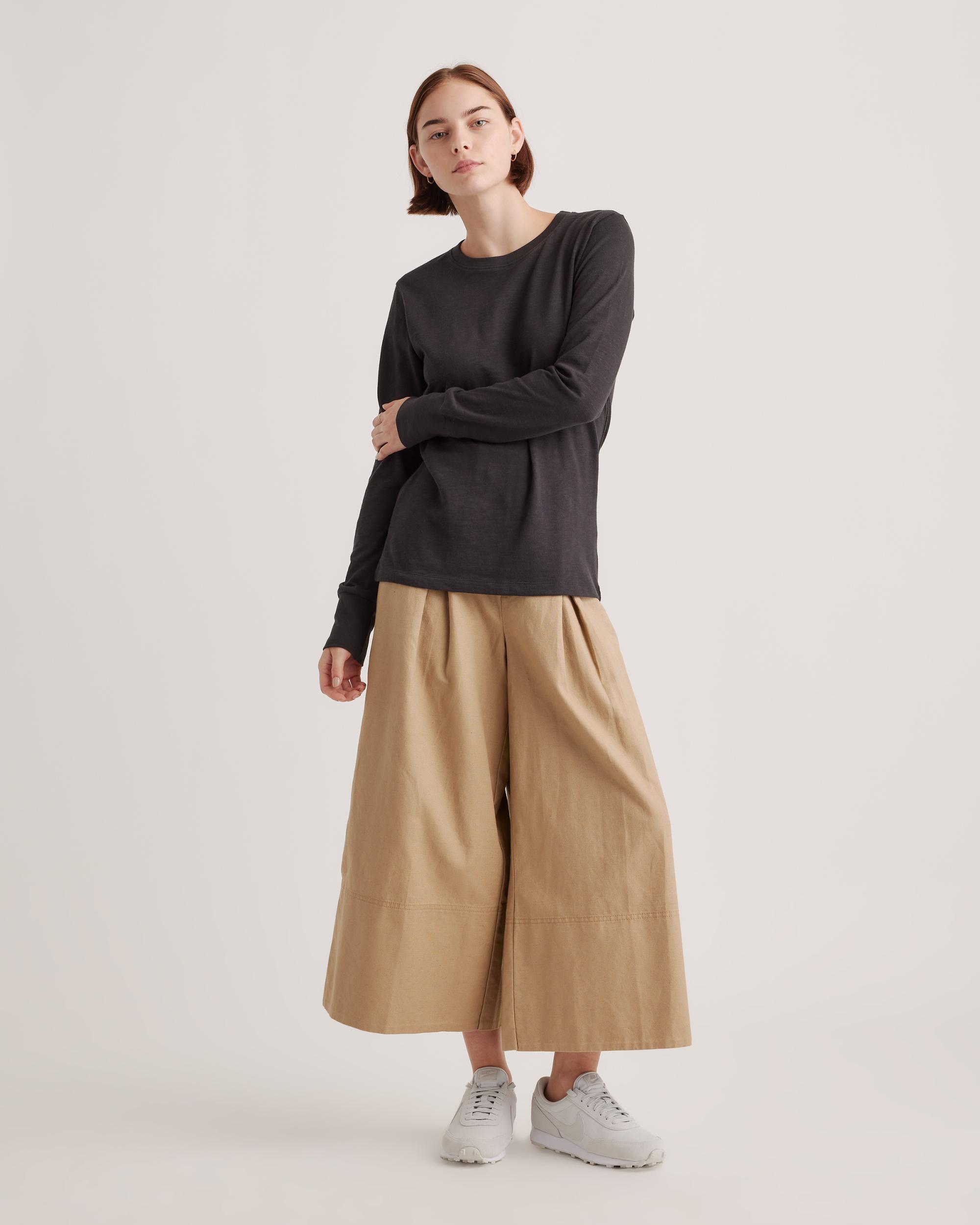 Quince | Women's Slub Long Sleeve T-Shirt Organic Cotton Product Image