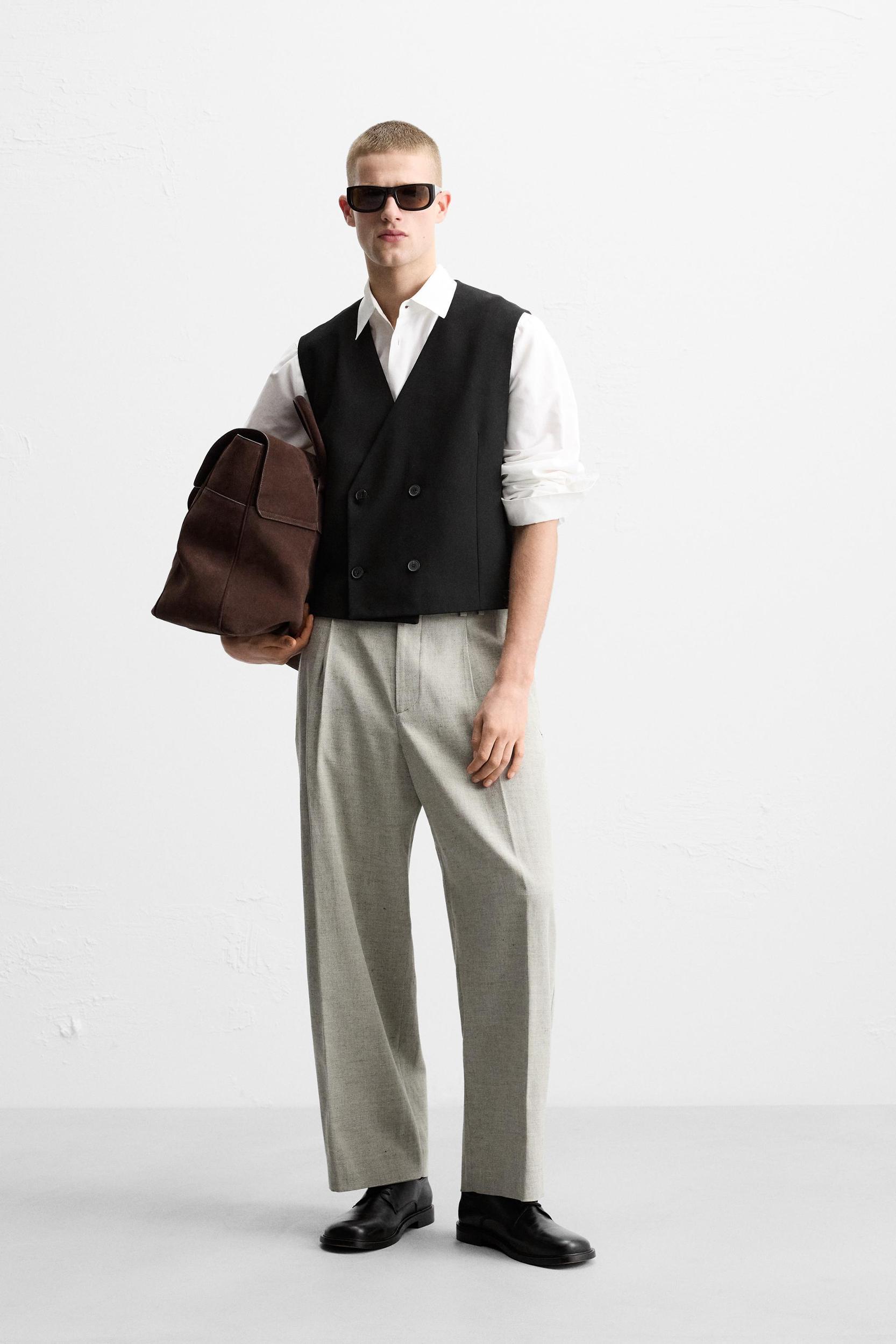 STRUCTURED LINEN SUIT PANTS Product Image
